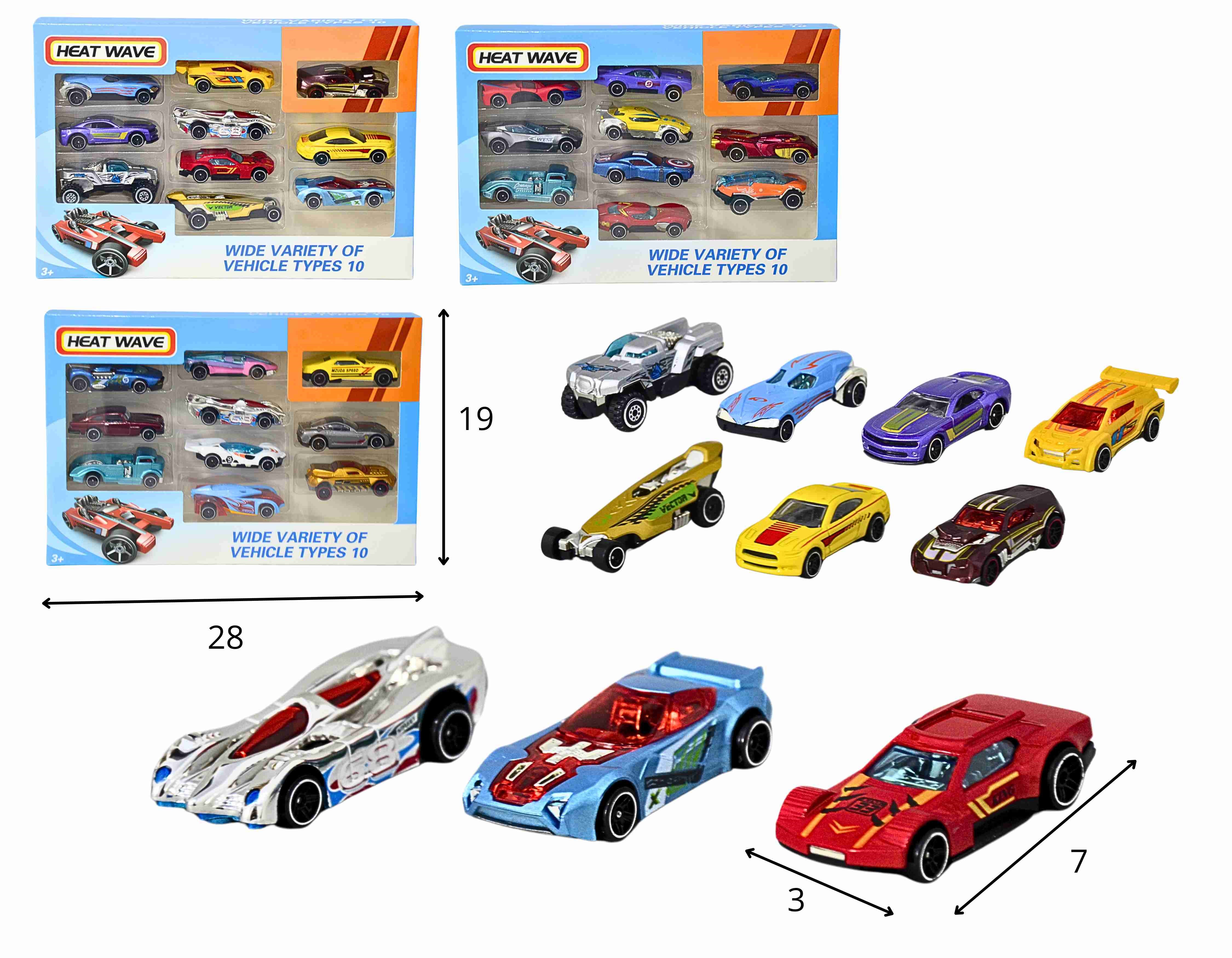 A - COLEÇÃO CARROS DE METAL RÉPLICA DO HOT WHEELS COM 10 PEÇAS 