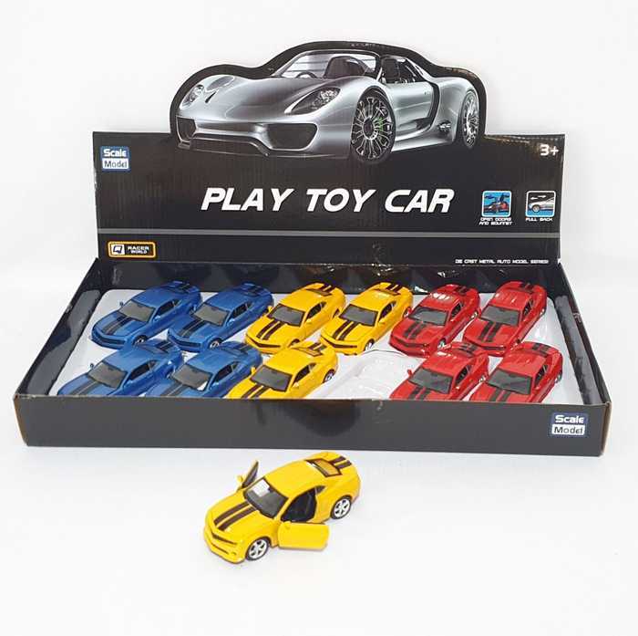  KIT COLEÇÃO PLAY TOY CAR CAMARO DE FERRO DISPLAY C/ 12 PEÇAS