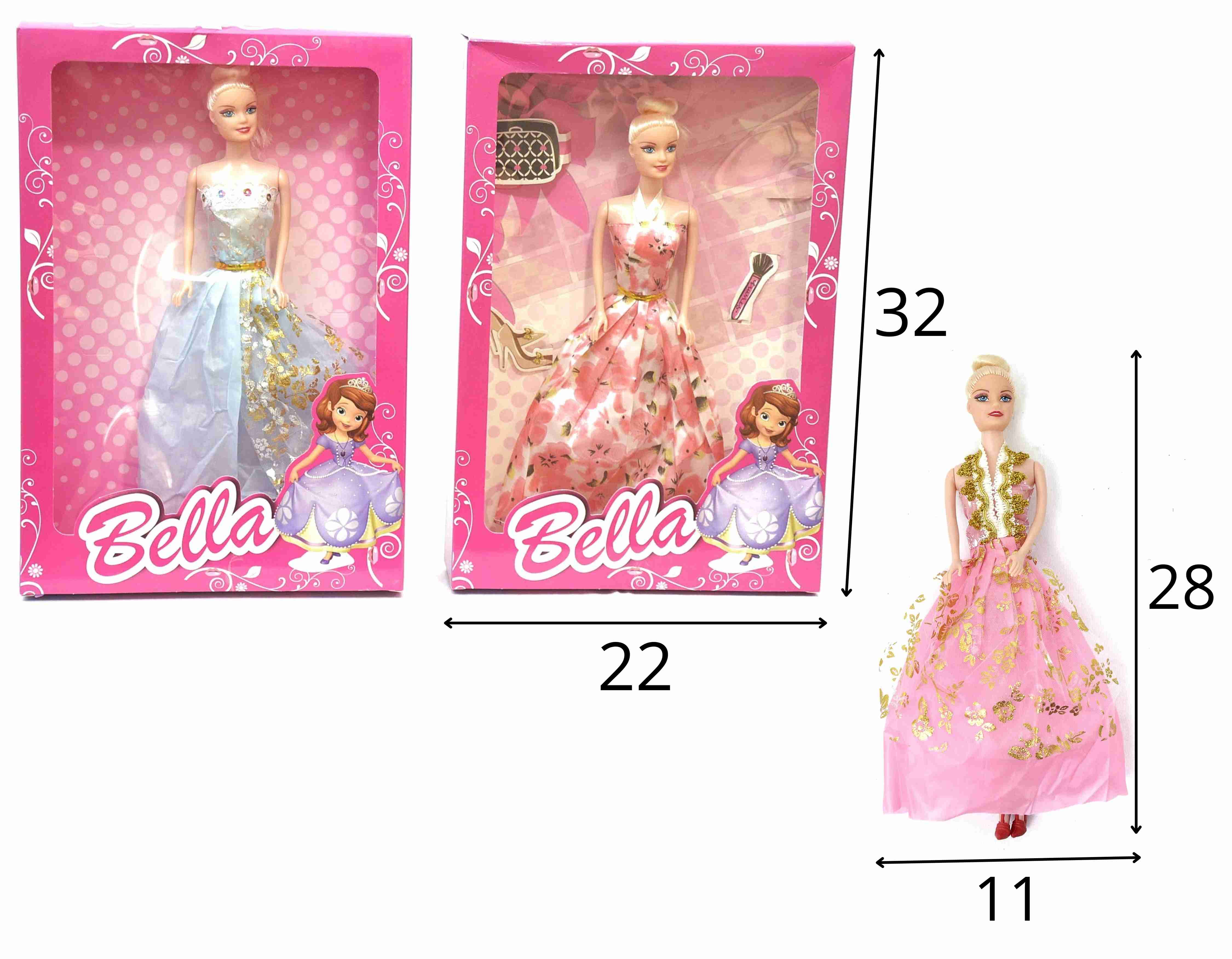 C - BONECA BELLA JULIA COM VESTIDOS VARIADOS