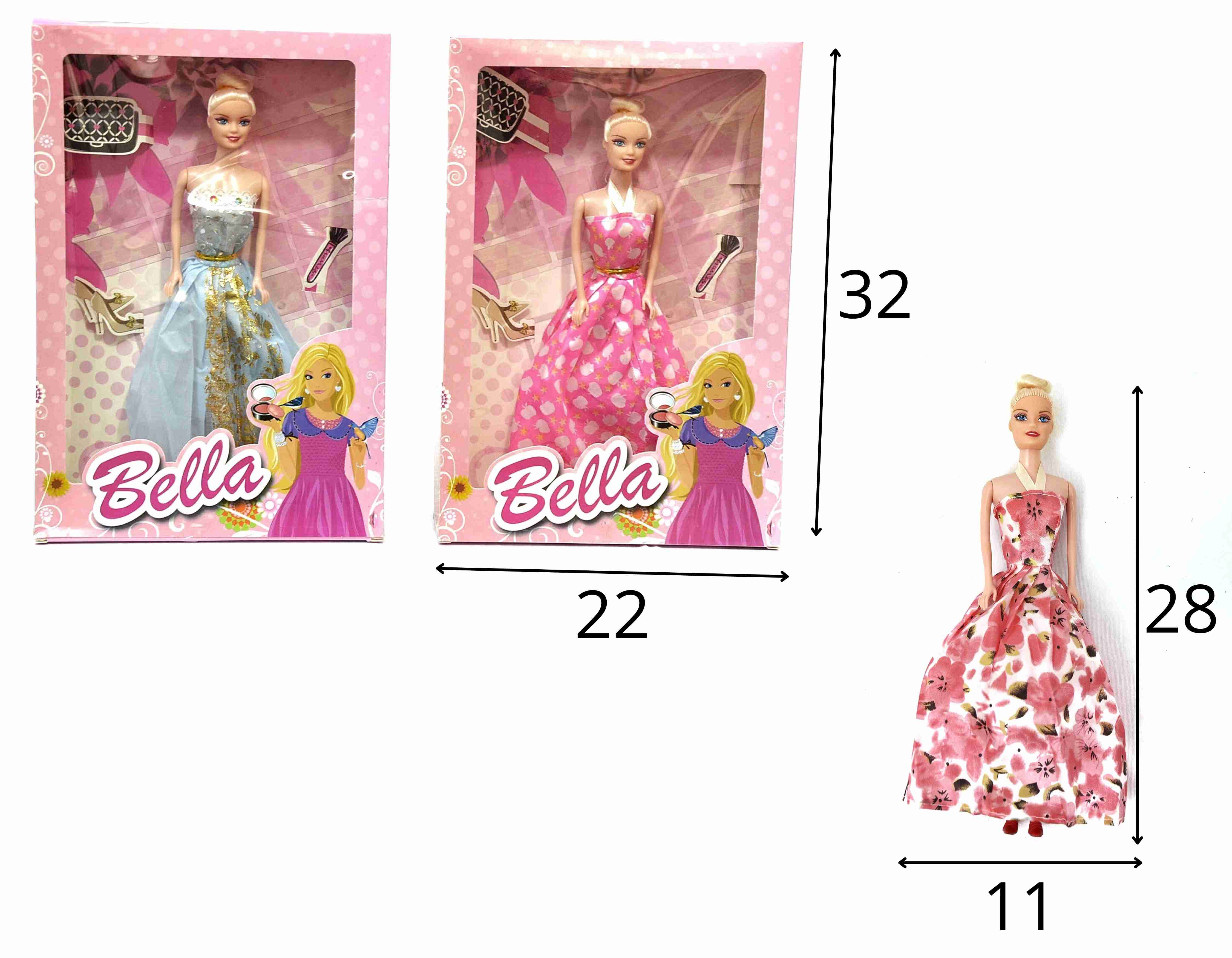C - BONECA BELLA FASHION COM VESTIDOS VARIADOS