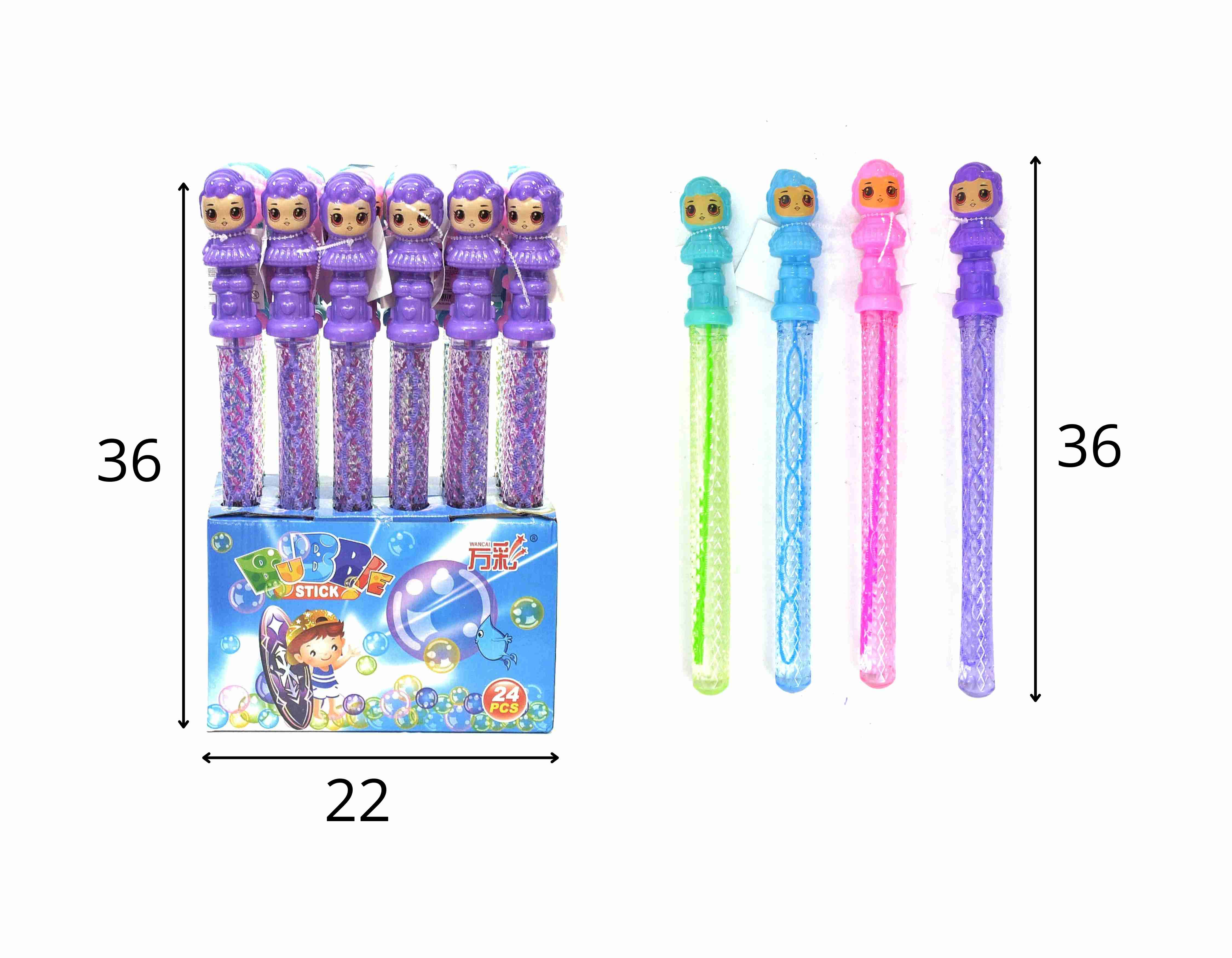 B - BASTÃO LANÇA BOLHAS DE SABÃO LOL NO DISPLAY COM 24 PEÇAS E CORES VARIADAS (CAIXA FECHADA R$ 8,09 + FT -> 48 PEÇAS)