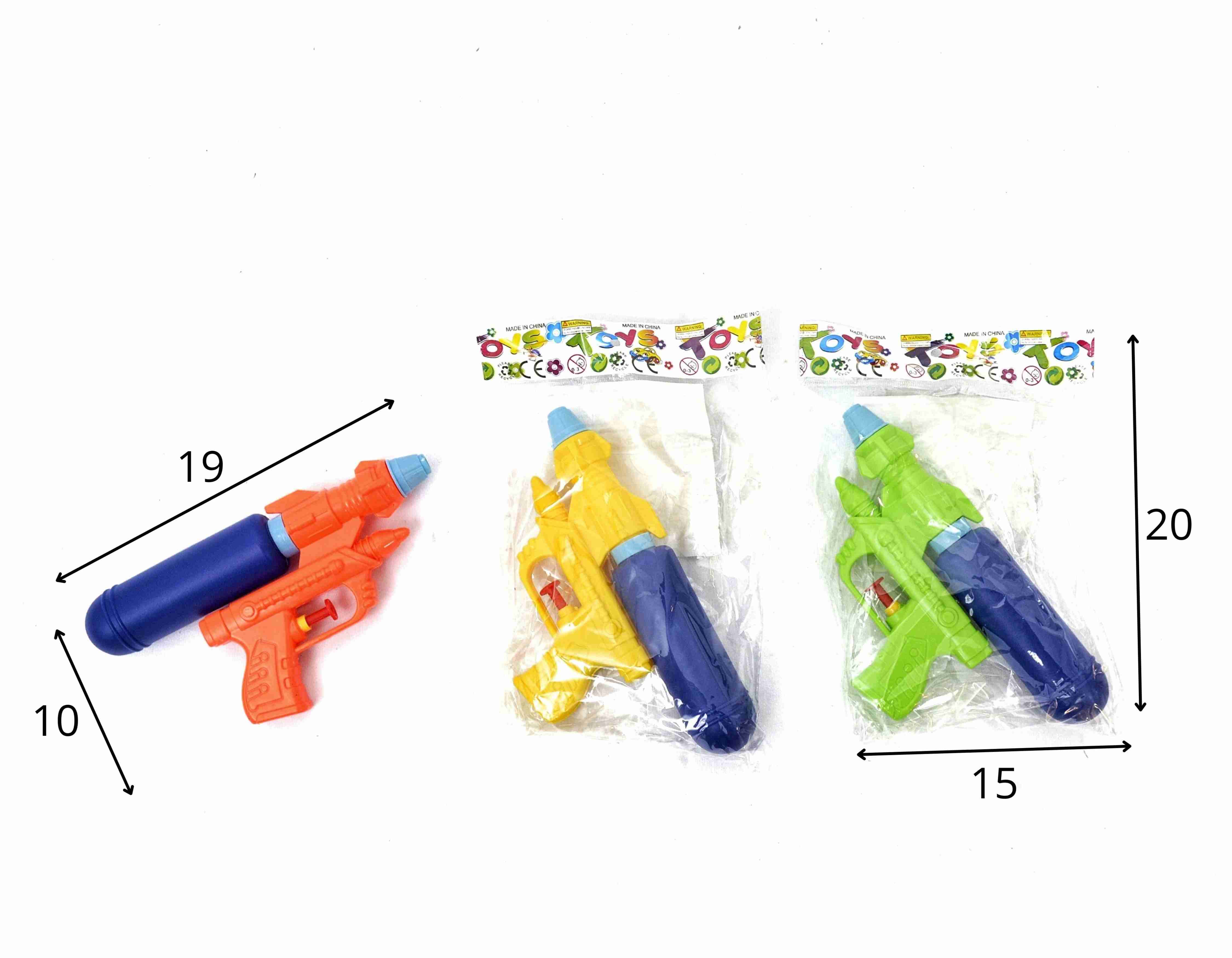 B - PISTOLA LANÇA ÁGUA PEQUENA COM CORES VARIADAS (PRODUTO 1ª LINHA)