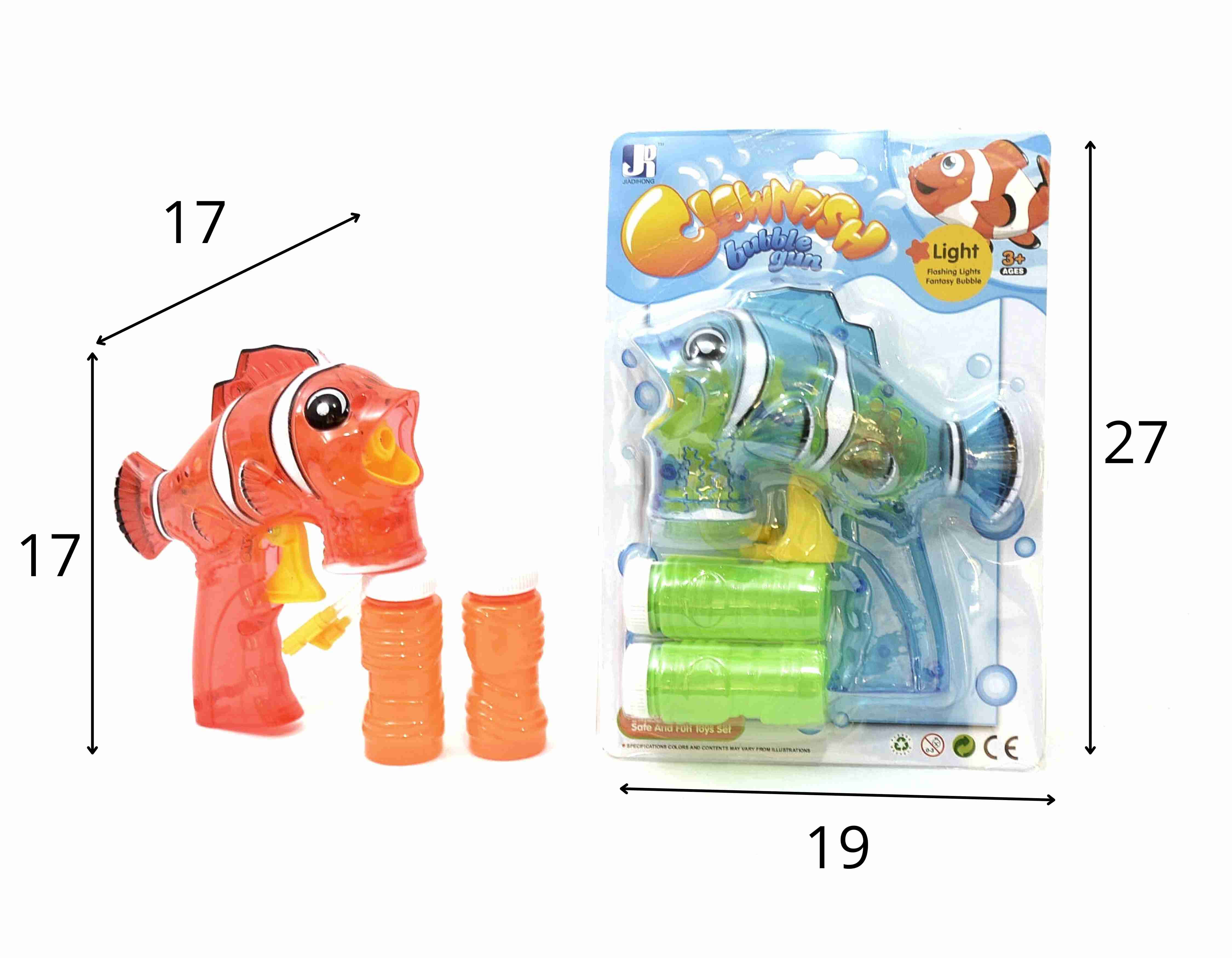 D - LANÇA BOLHAS DE SABÃO PEIXE NEMO Á FRICÇÃO TRANSLÚCIDO COM LUZ 