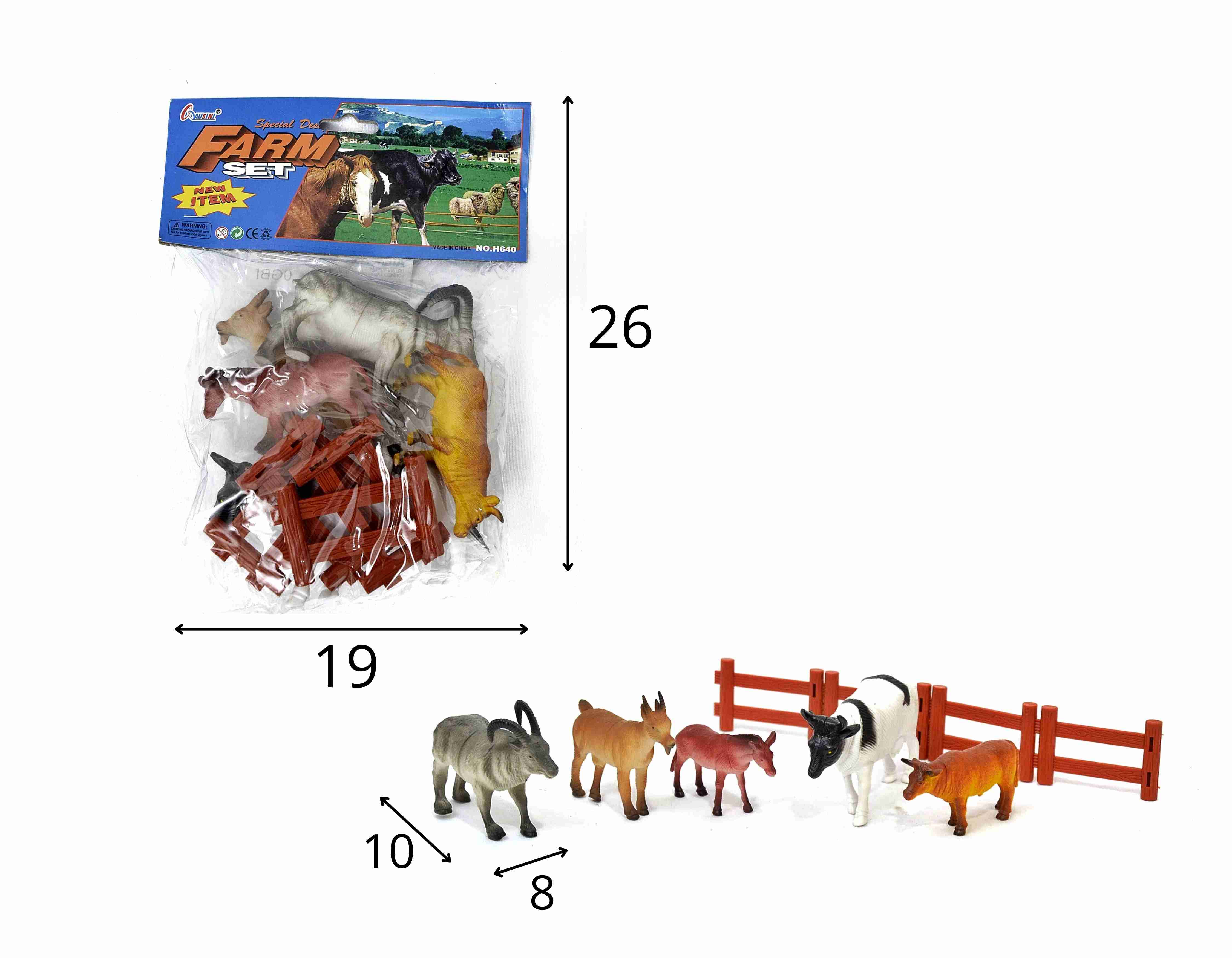 A - KIT ANIMAIS DA FAZENDA MÉDIO (PVC) NA SOLAPA (PRODUTO EMBORRACHADO)