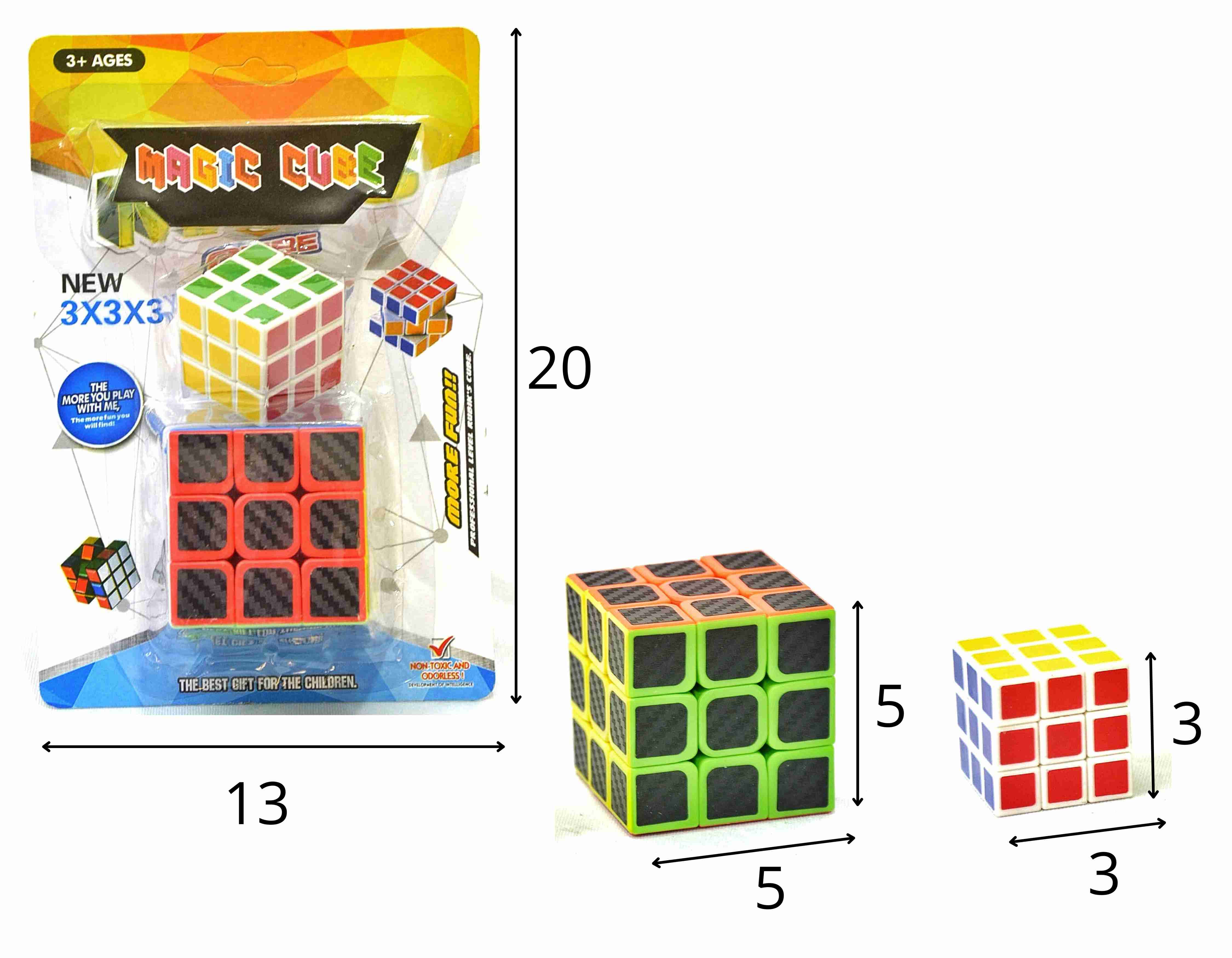 A - CUBO MAGICO MAGIC CUBE NA CARTELA COM 2 PEÇAS 
