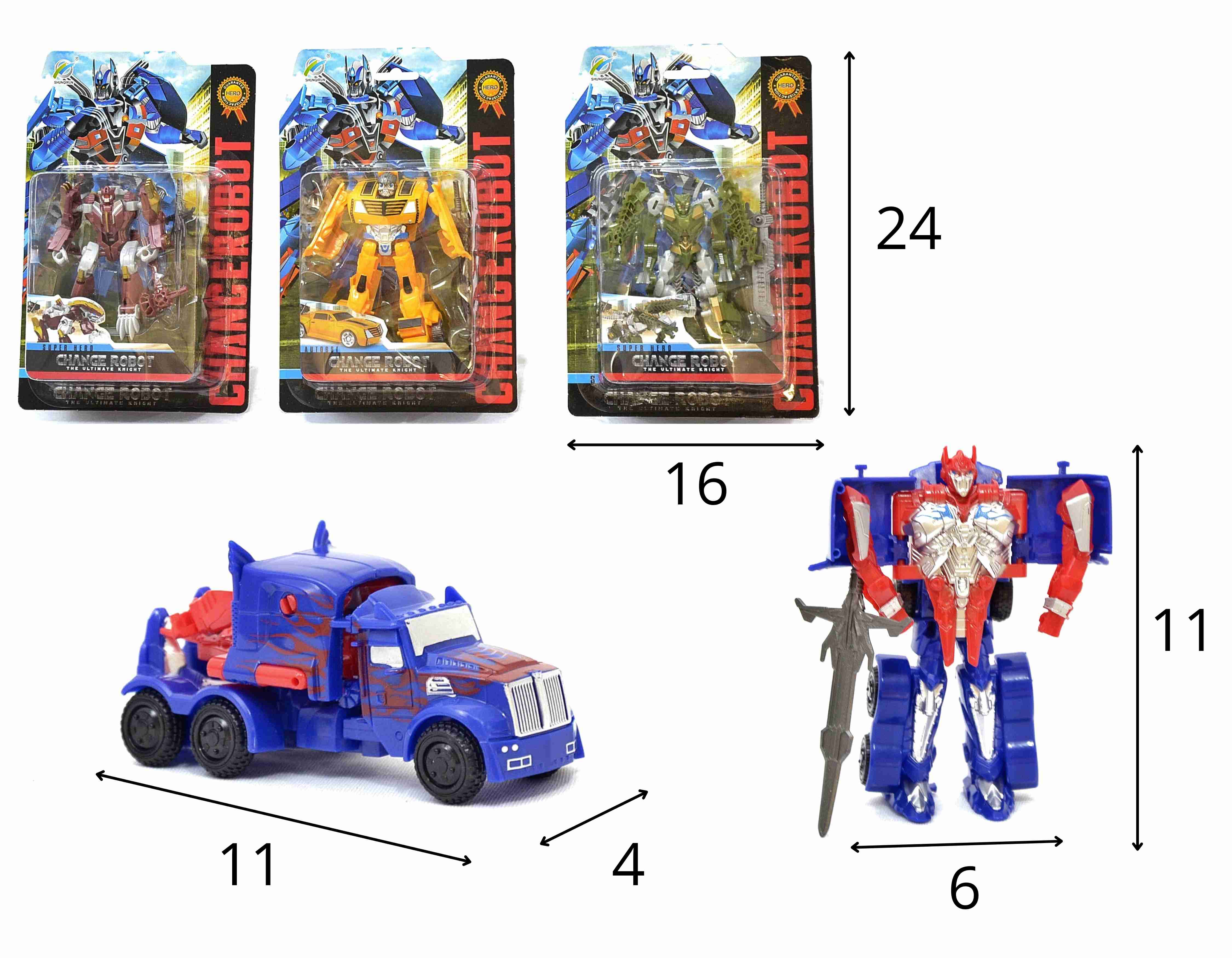 C - BONECO TRANSFORMERS NA CARTELA COM 4 MODELOS VARIADOS 