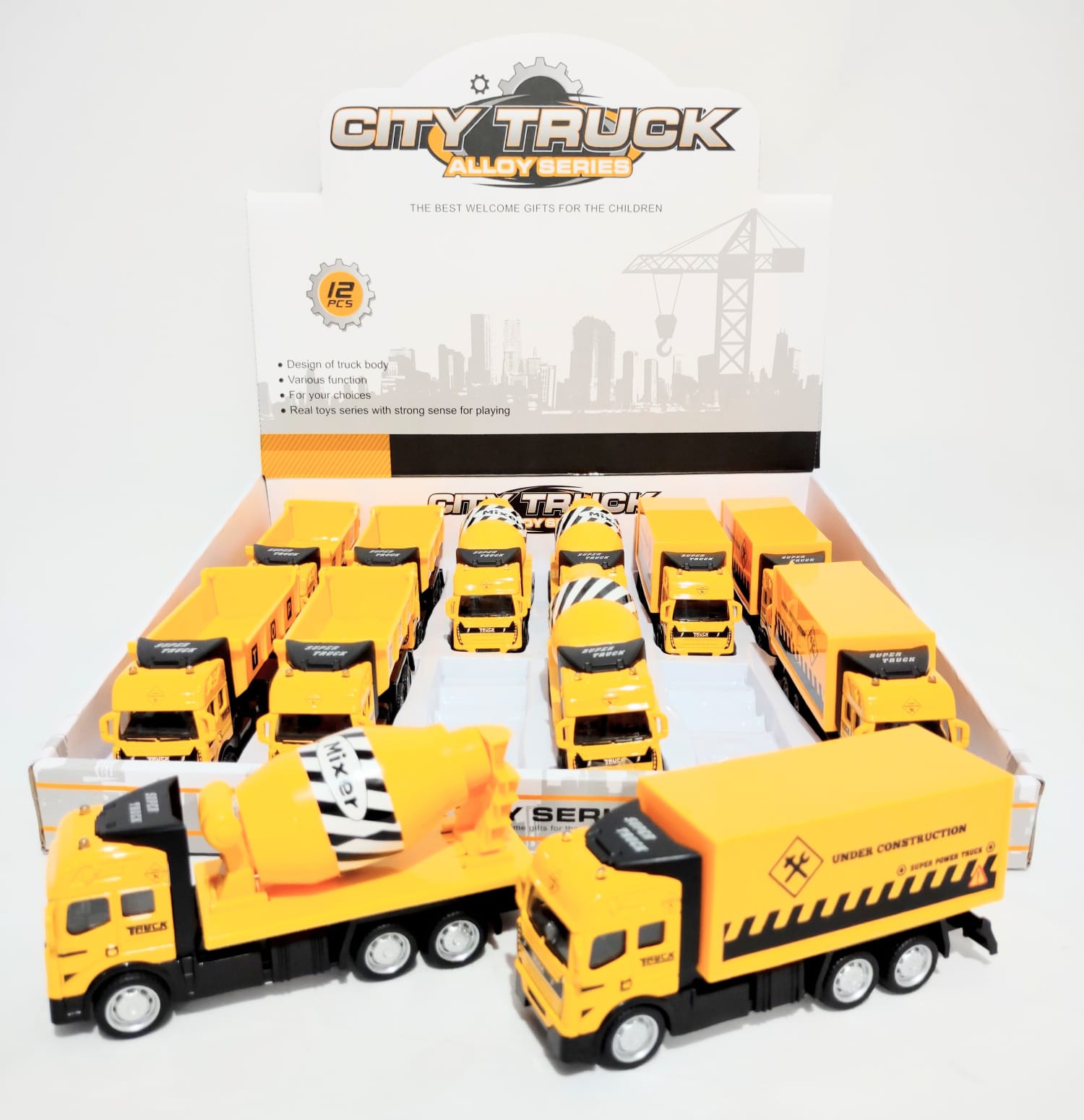  KIT COLEÇÃO CITY TRUCK DISPLAY C/ 12 PEÇAS