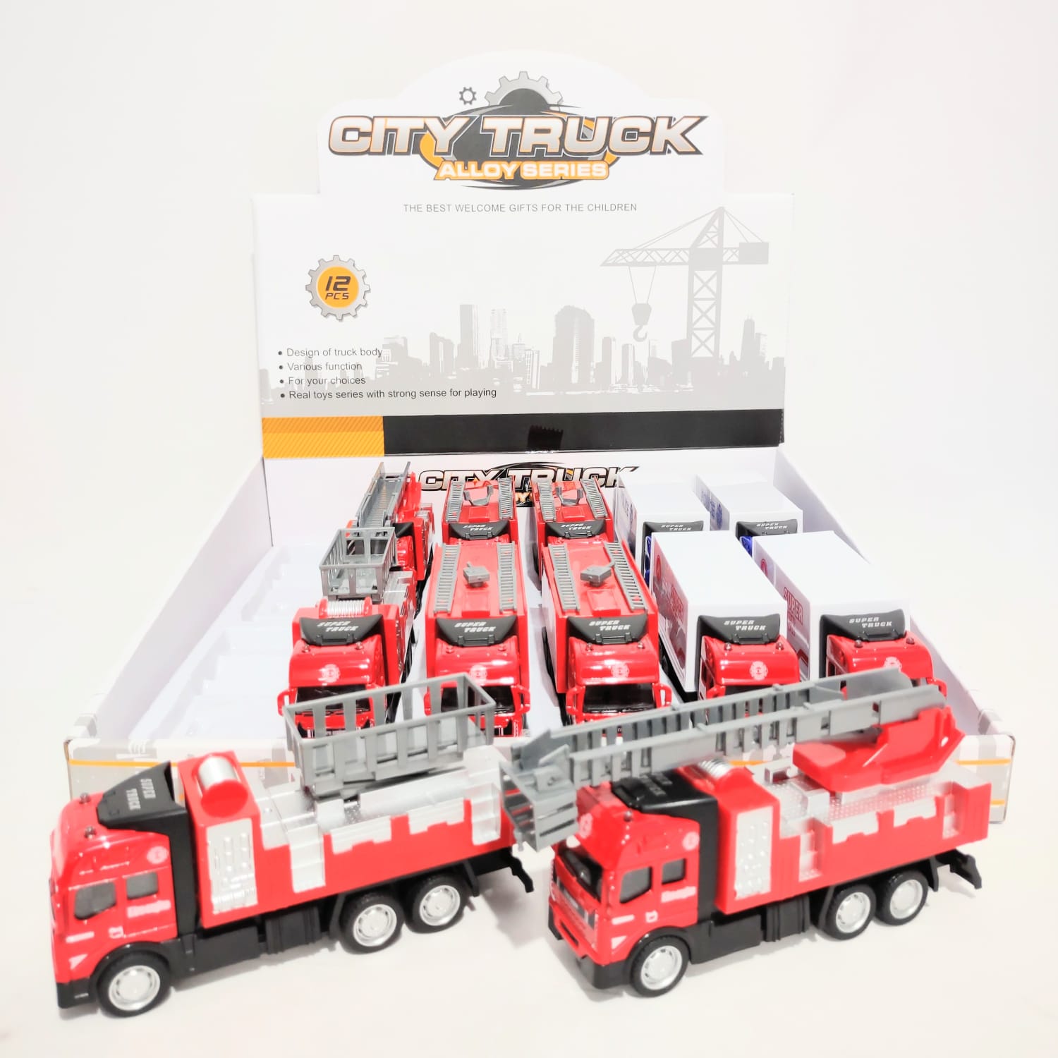  KIT COLEÇÃO CITY TRUCK DISPLAY C/ 12 PEÇAS
