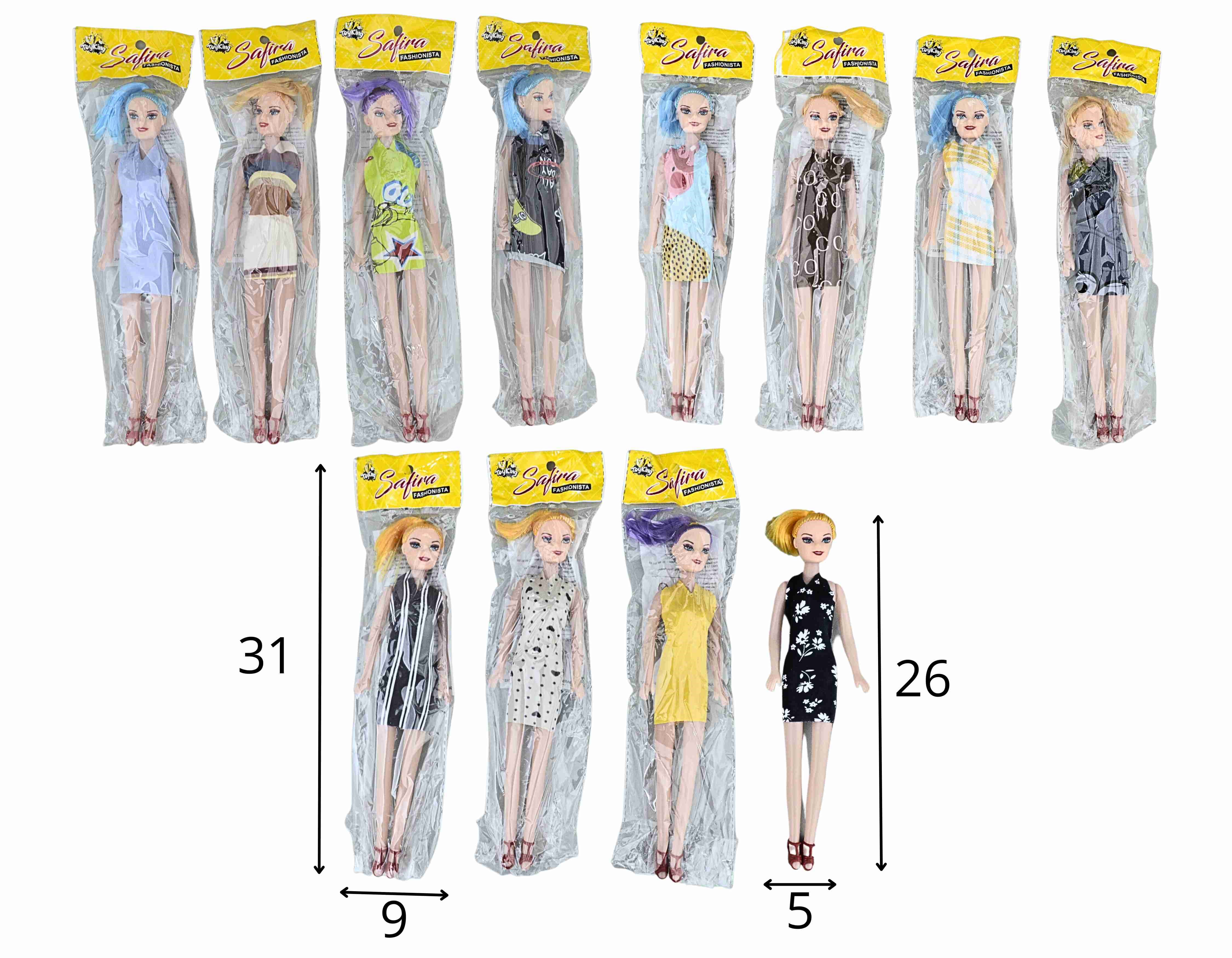 D - BONECA MAGRELA NA SOLAPA COM VESTIDOS VARIADOS