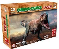 X - JOGO QUEBRA CABECA T REX 20 PCS MADEIRA (CAIXA FECHADA R$ 12,59 + FT -> 12 PEÇAS)