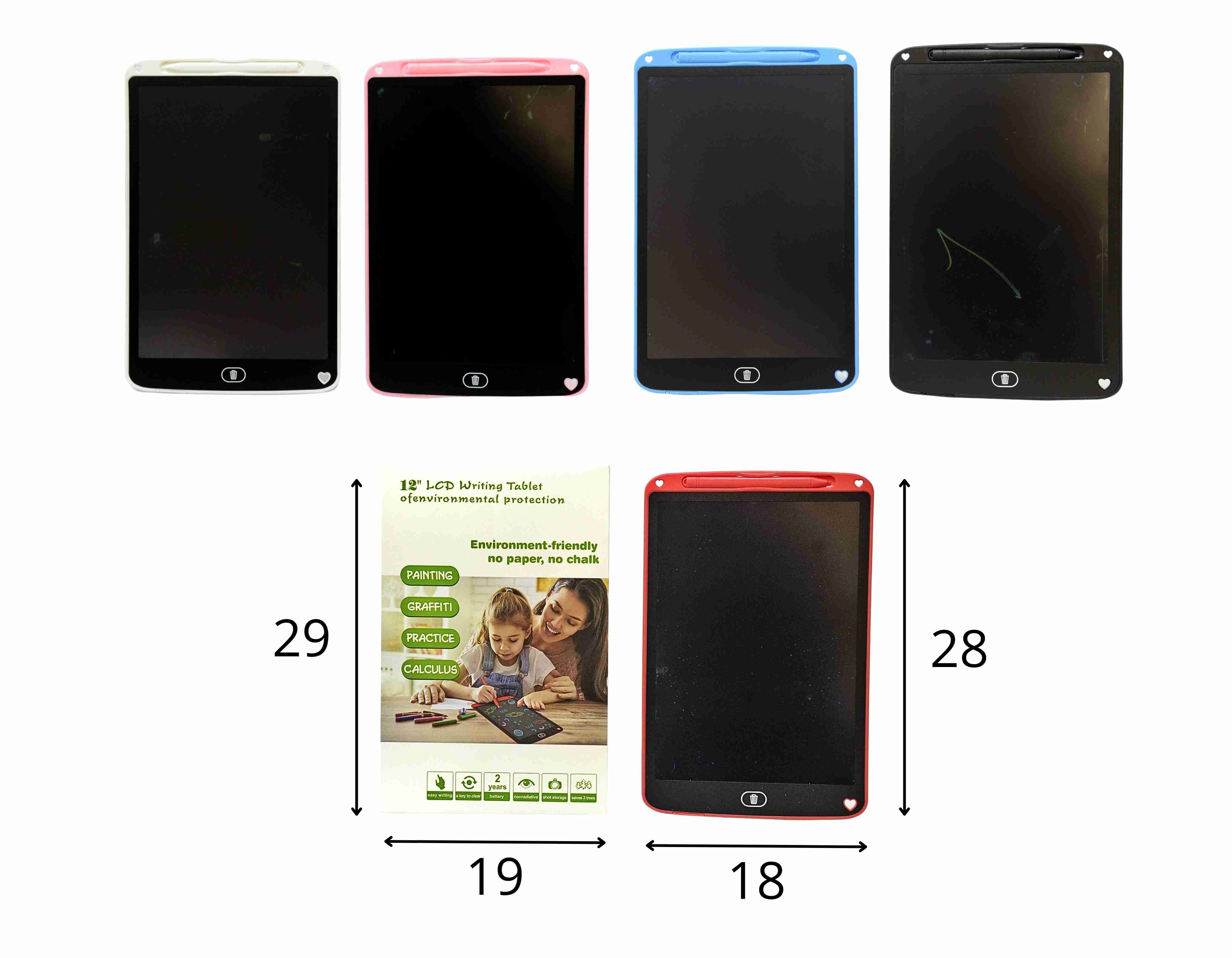 A - LOUSA MÁGICA TELA LCD DE 12 POLEGADAS A BATERIA COM CORES VARIADAS 