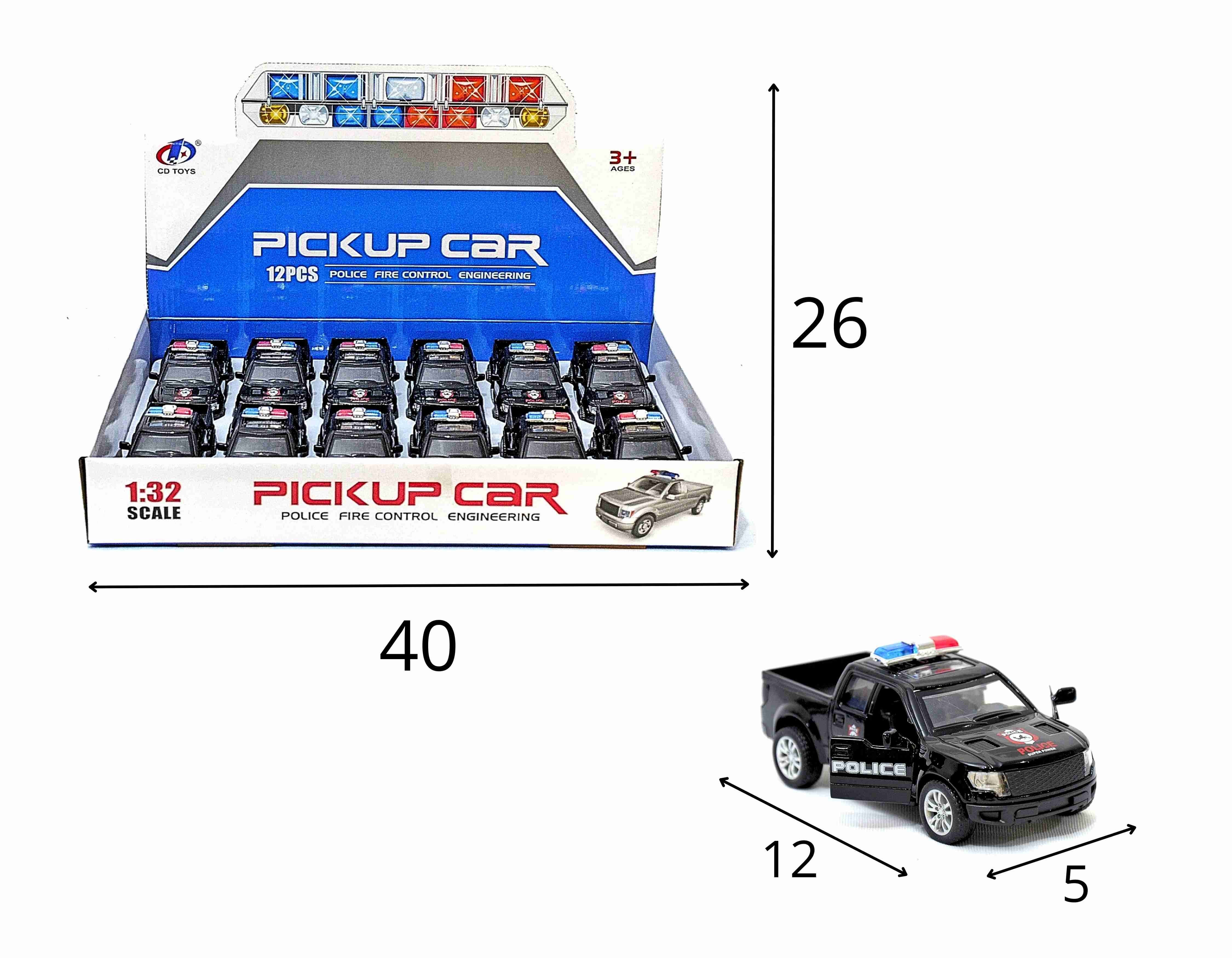 C - KIT COLEÇÃO METAL PICK UP POLÍCIA A FRICCAO NO DISPLAY C/ 12 PEÇAS 