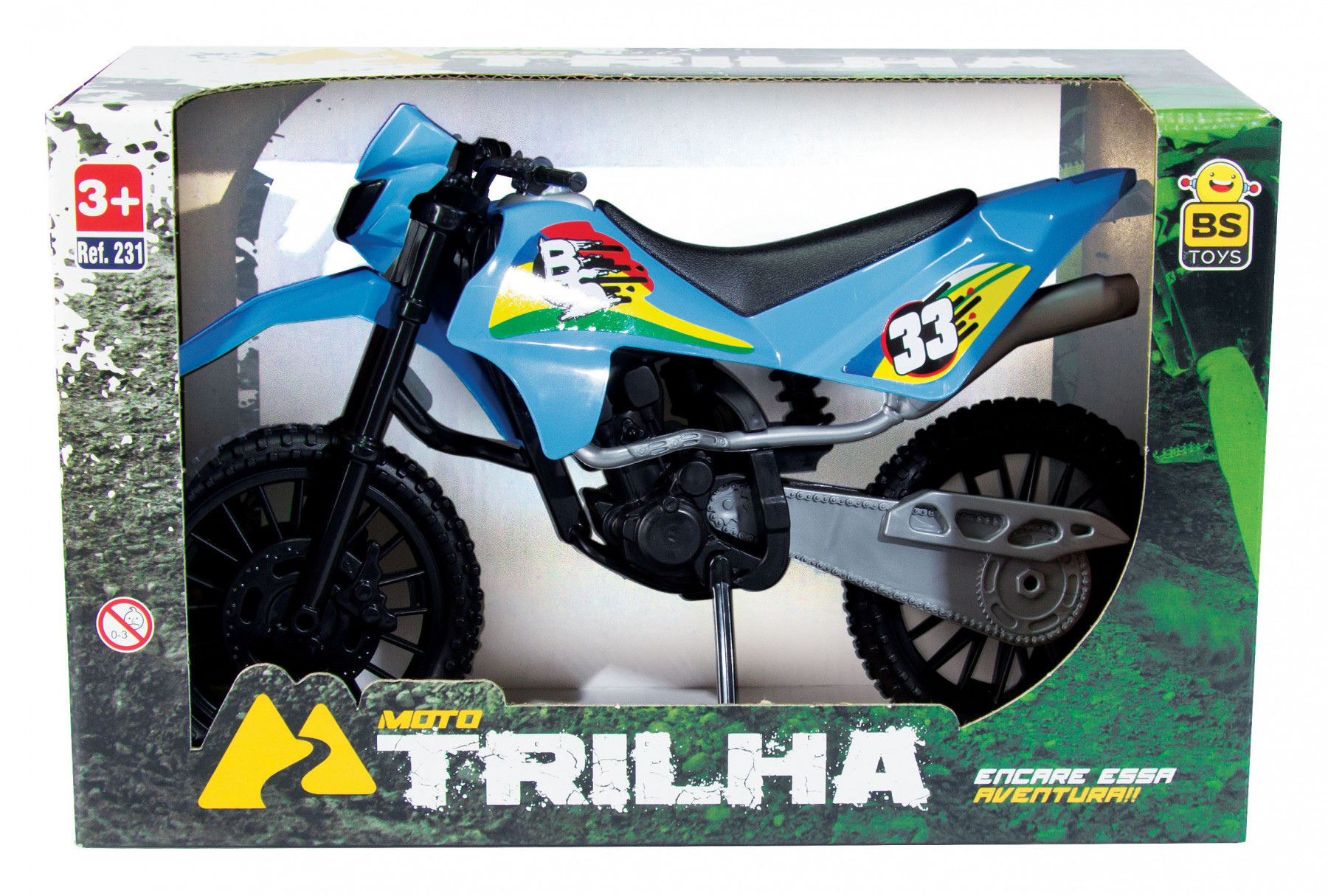 T - MOTO TRILHA NA CAIXA RODA LIVRE COM CORES VARIADAS