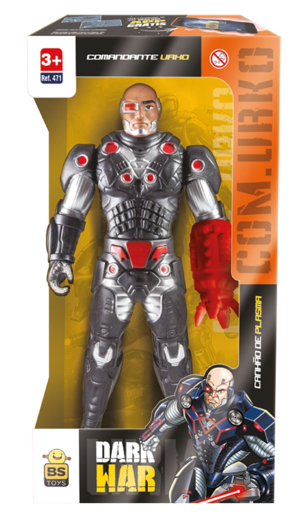 T - BONECO DARK WAR COMANDANTE URKO NA CAIXA
