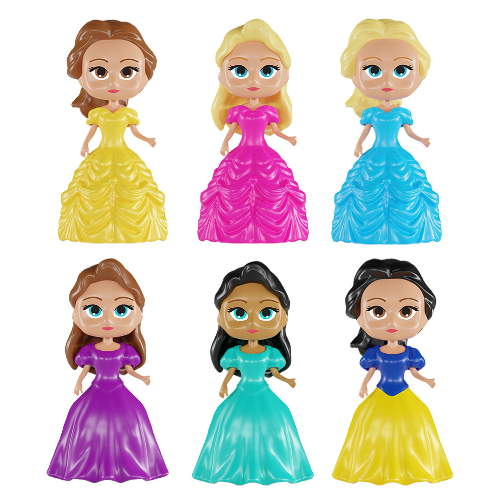 C - BONECA DE MONTAR TEMA PRINCESAS COM 6 PERSONAGENS VARIADOS
