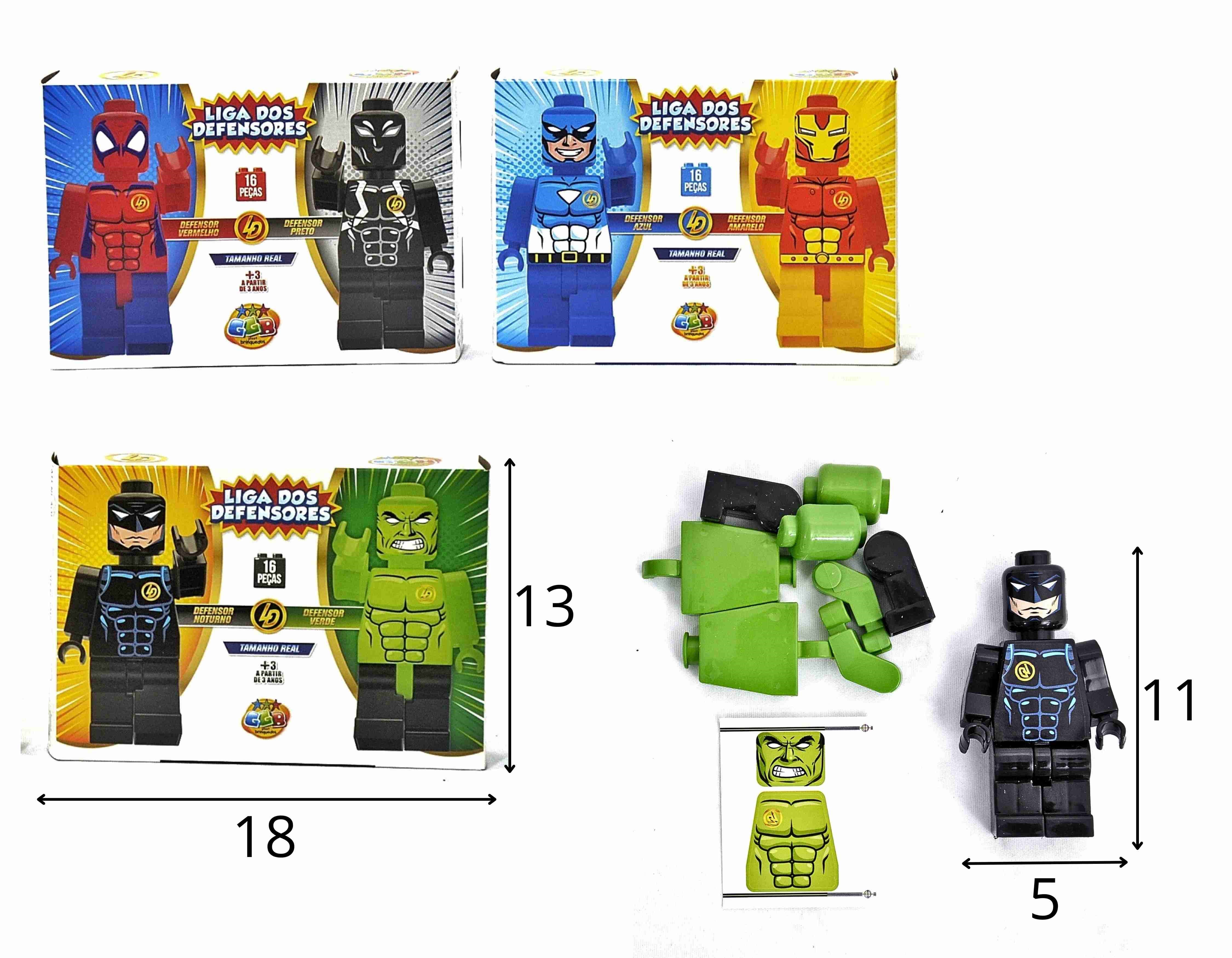 C - BONECO DE MONTAR COM 2 PERSONAGENS VARIADOS E 3 MODELOS (16 PCS)