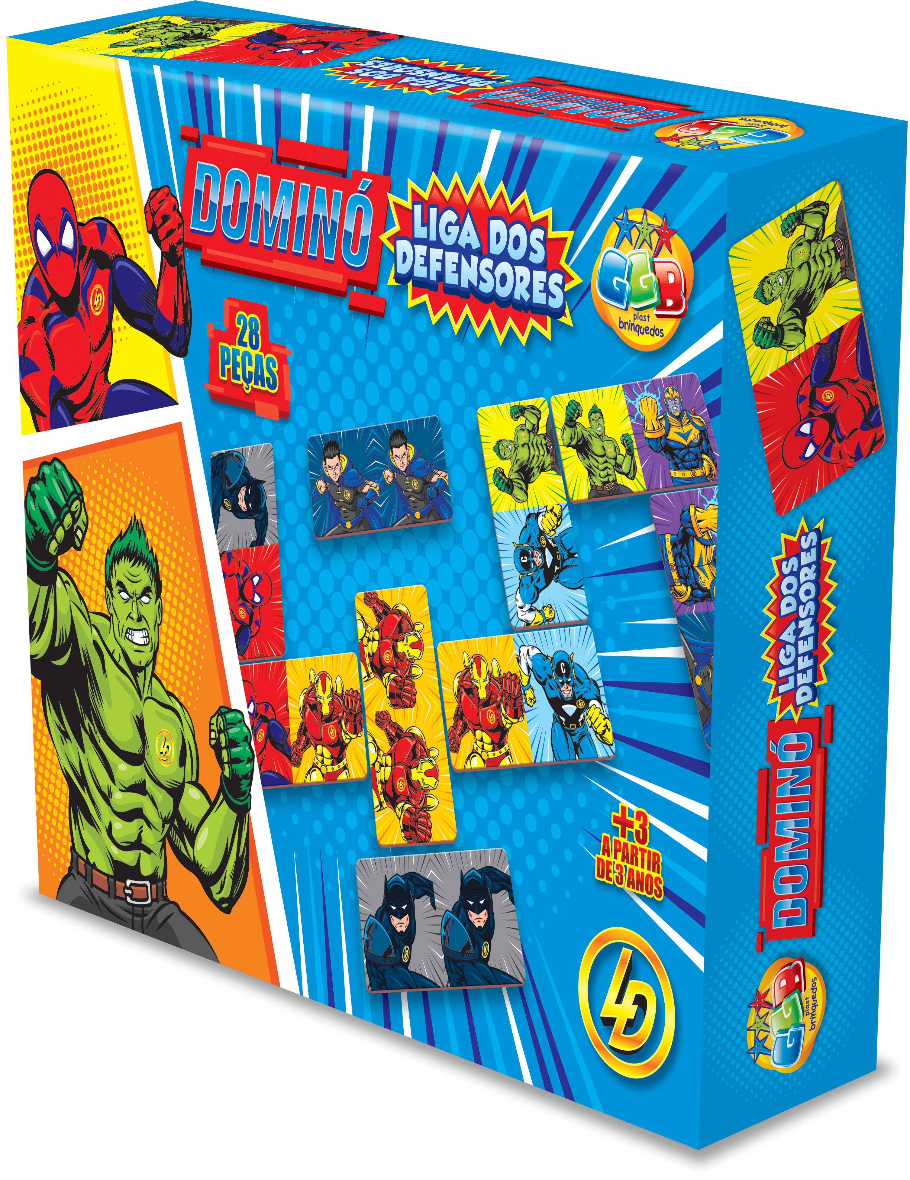 X - DOMINO LIGA DOS DEFENSORES COM 28 PECAS