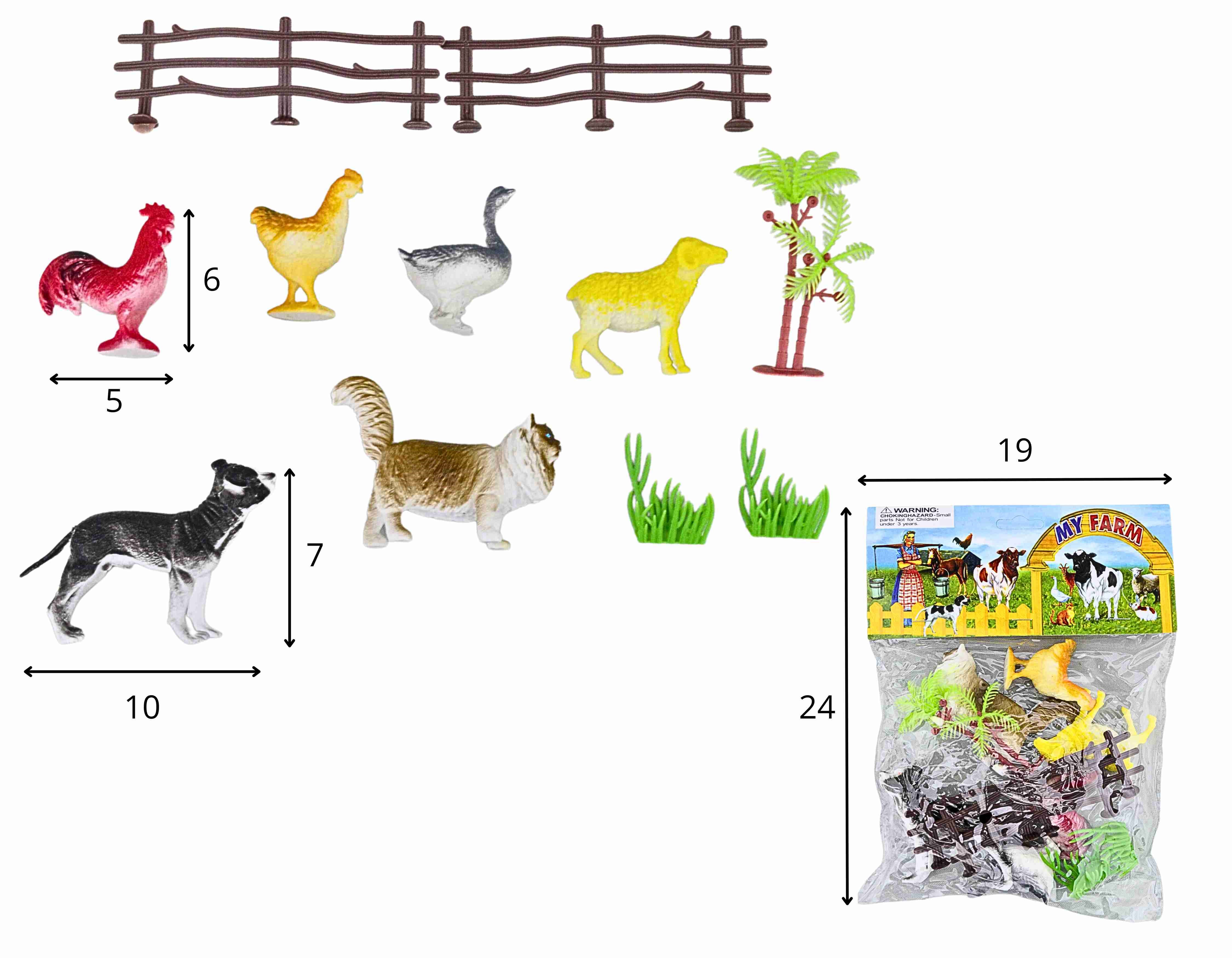 A - KIT ANIMAIS DA FAZENDA PEQUENO (PVC) NA SOLAPA 