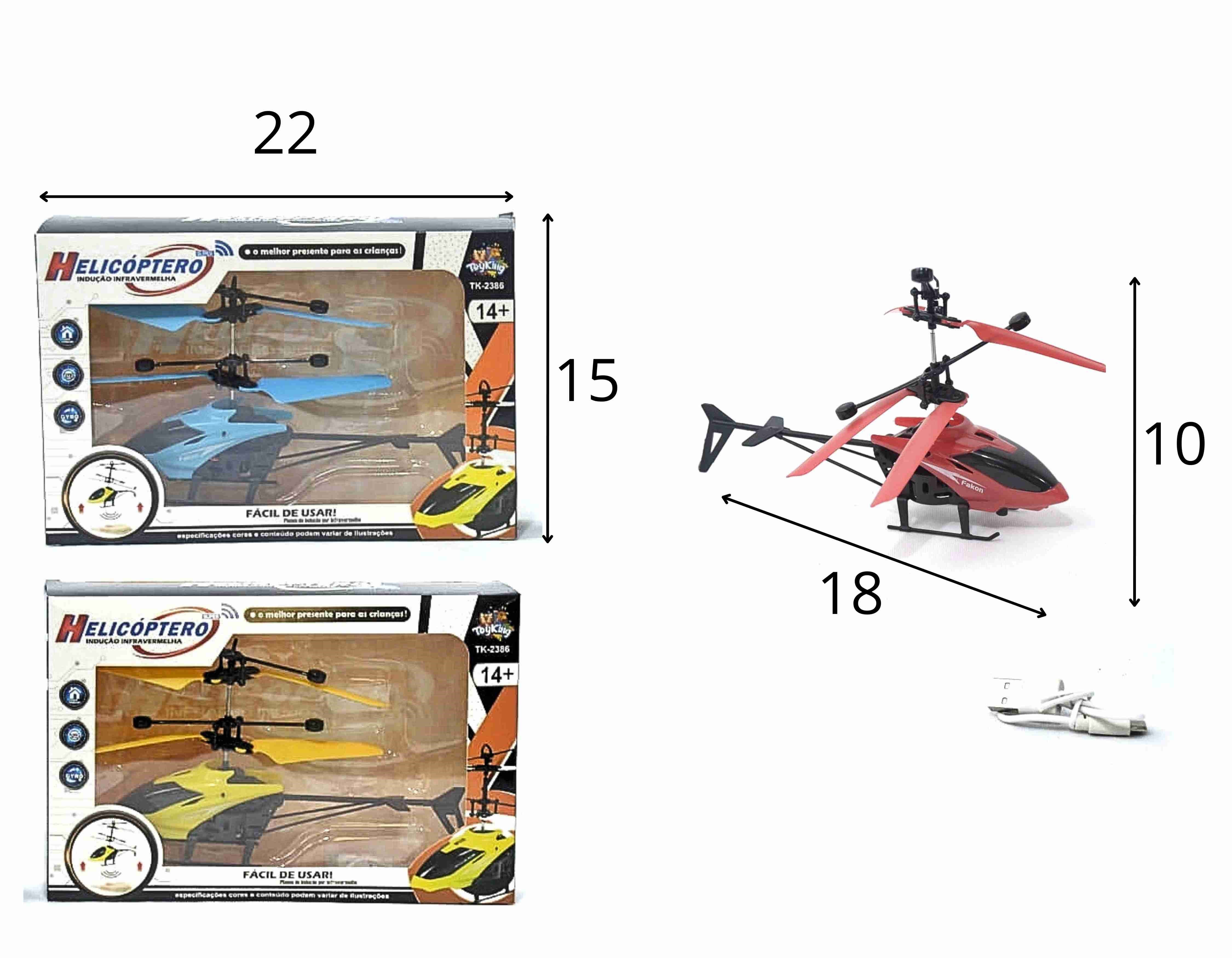 D - HELICOPTERO COM INDUCAO INFRAVERMELHA RECARREGAVEL