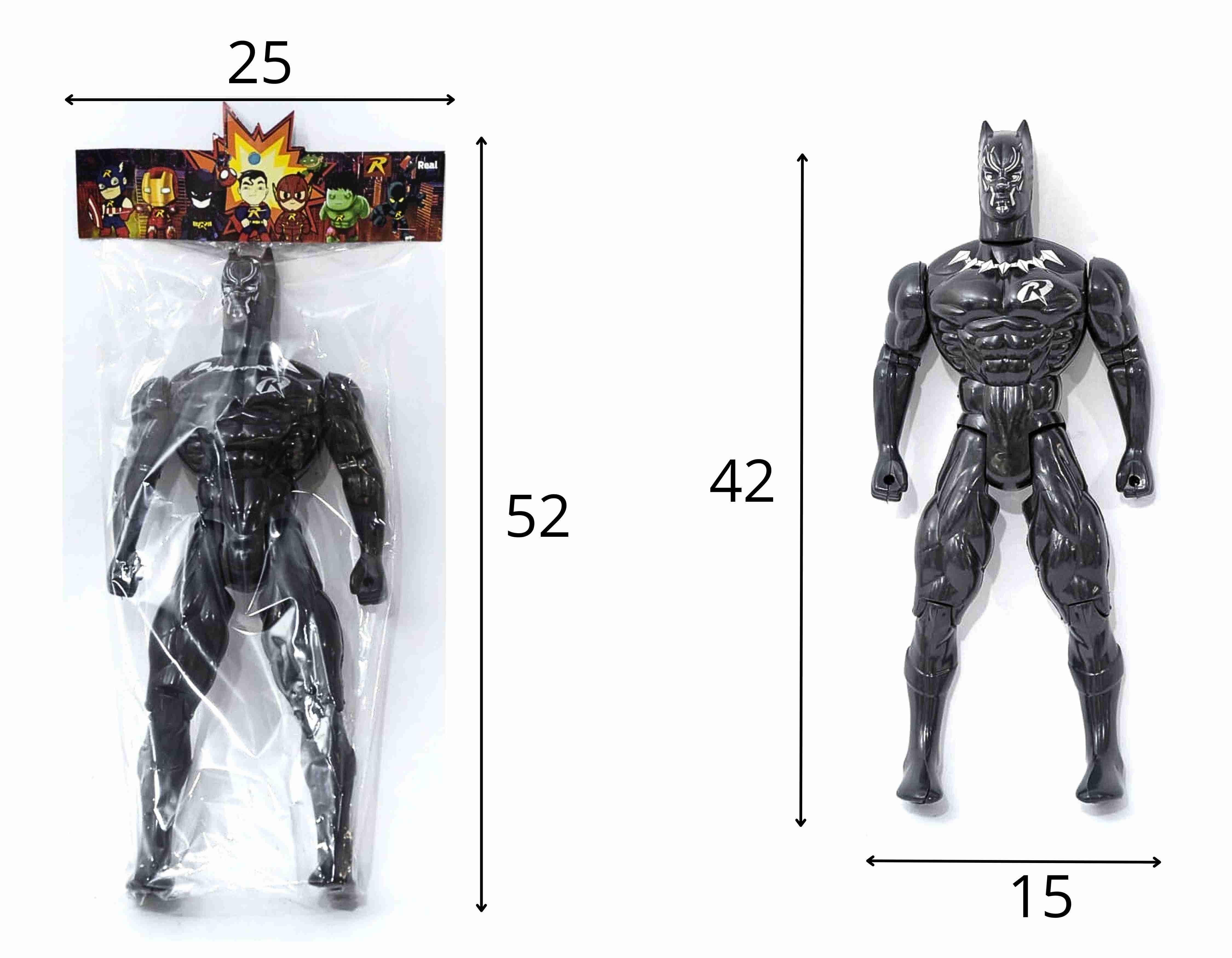 B - BONECO PANTERA NEGRA GRANDE NA SOLAPA (43CM)