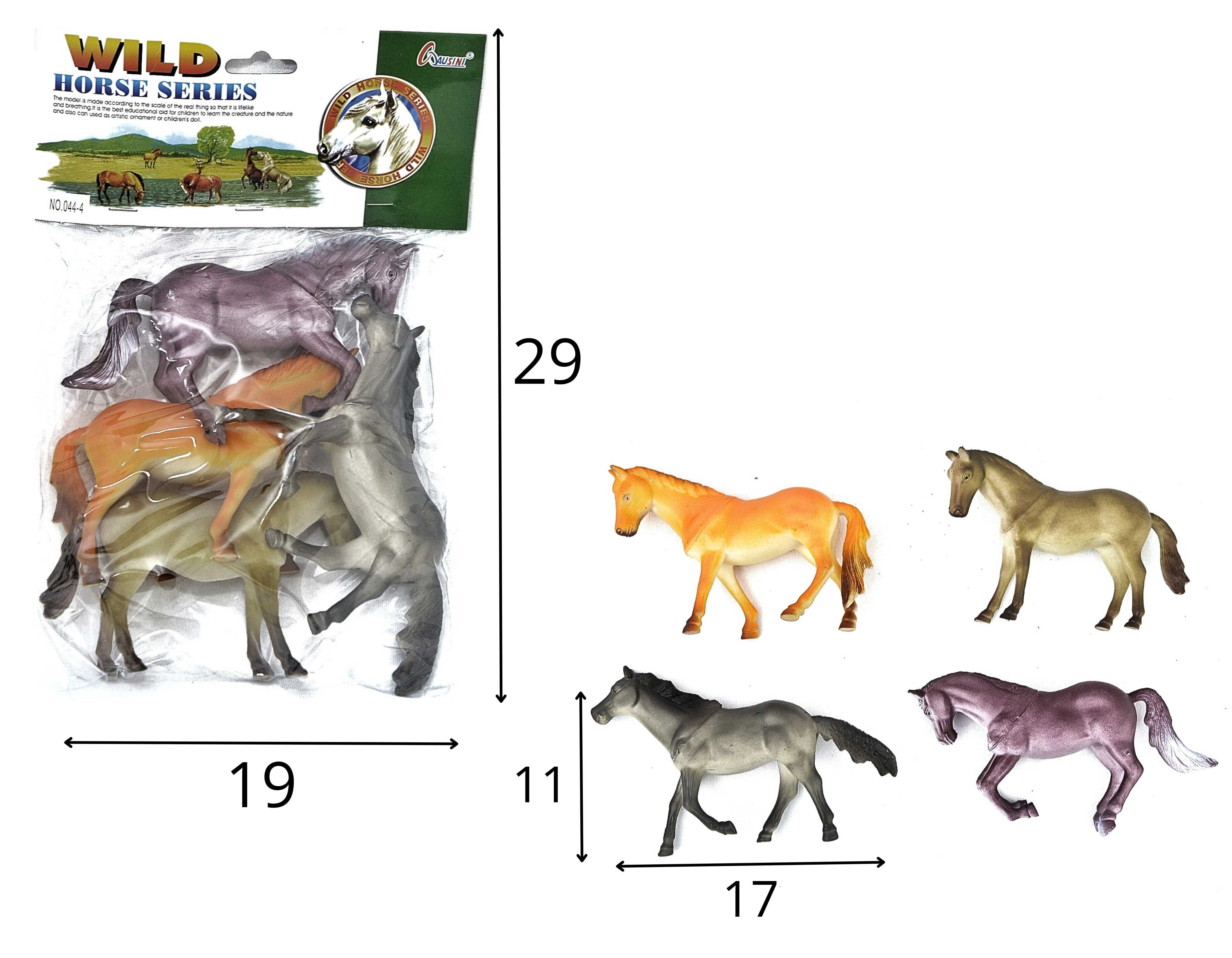 A - KIT ANIMAIS CAVALOS GRANDE COM 4 PCS NA SOLAPA (PRODUTO EMBORRACHADO)