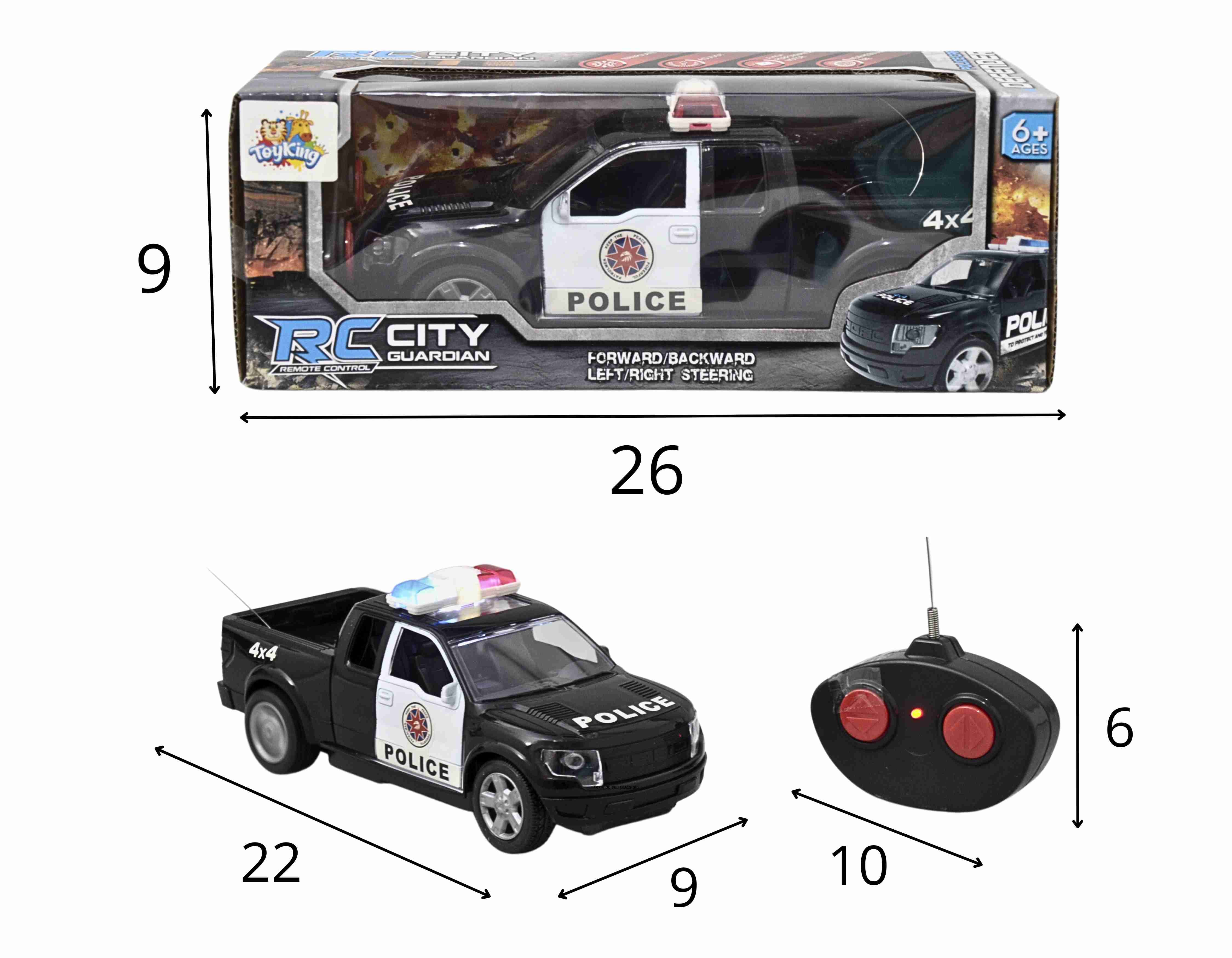 F - CARRO PICKUP DE CONTROLE TOTAL POLICE COM ILUMINAÇÃO