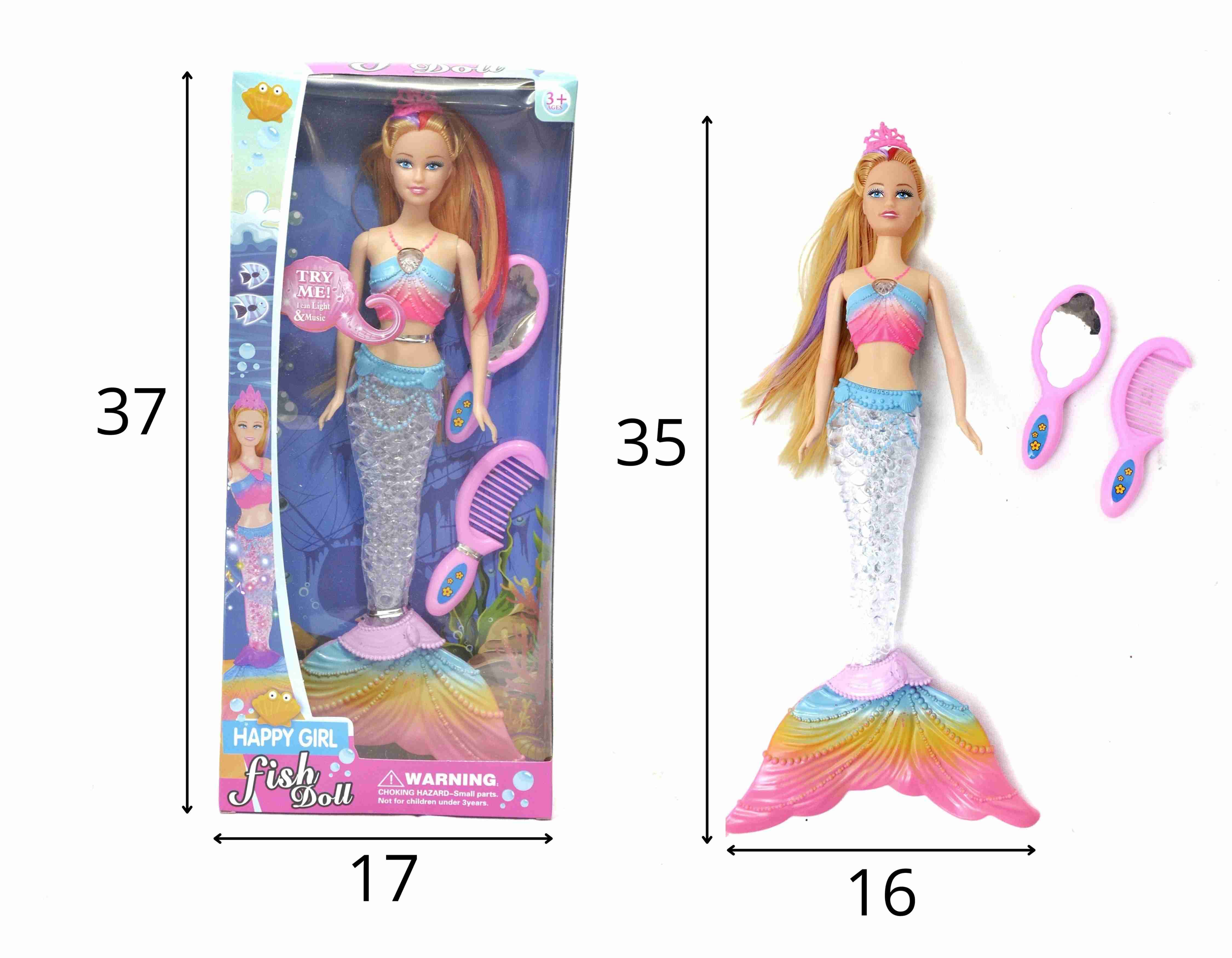 C - BONECA SEREIA C/ ACESSÓRIOS, SOM E ILUMINAÇÃO