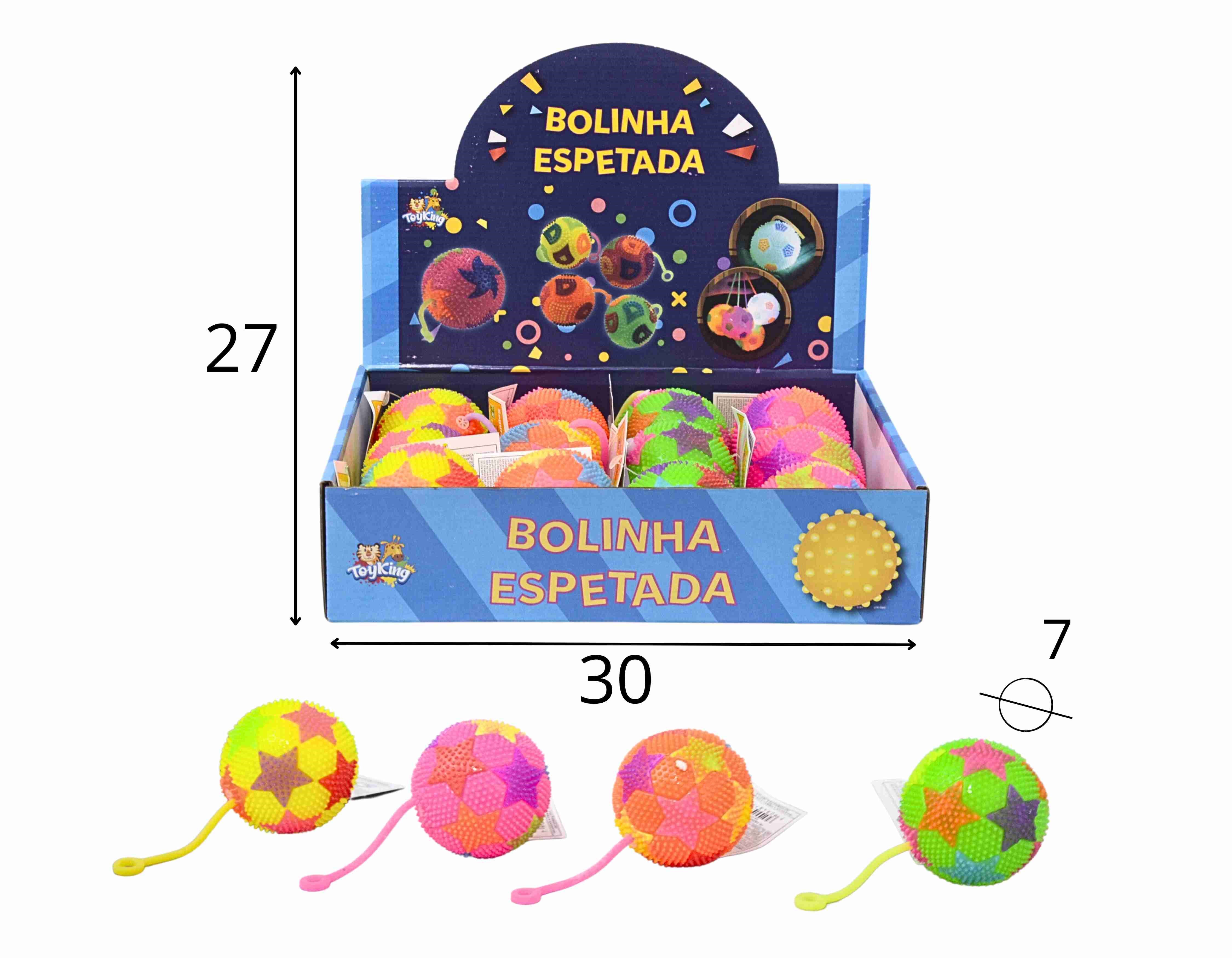 B - BOLA DE APERTAR COM ESTRELAS COLORIDAS E SOM E ILUMINAÇÃO