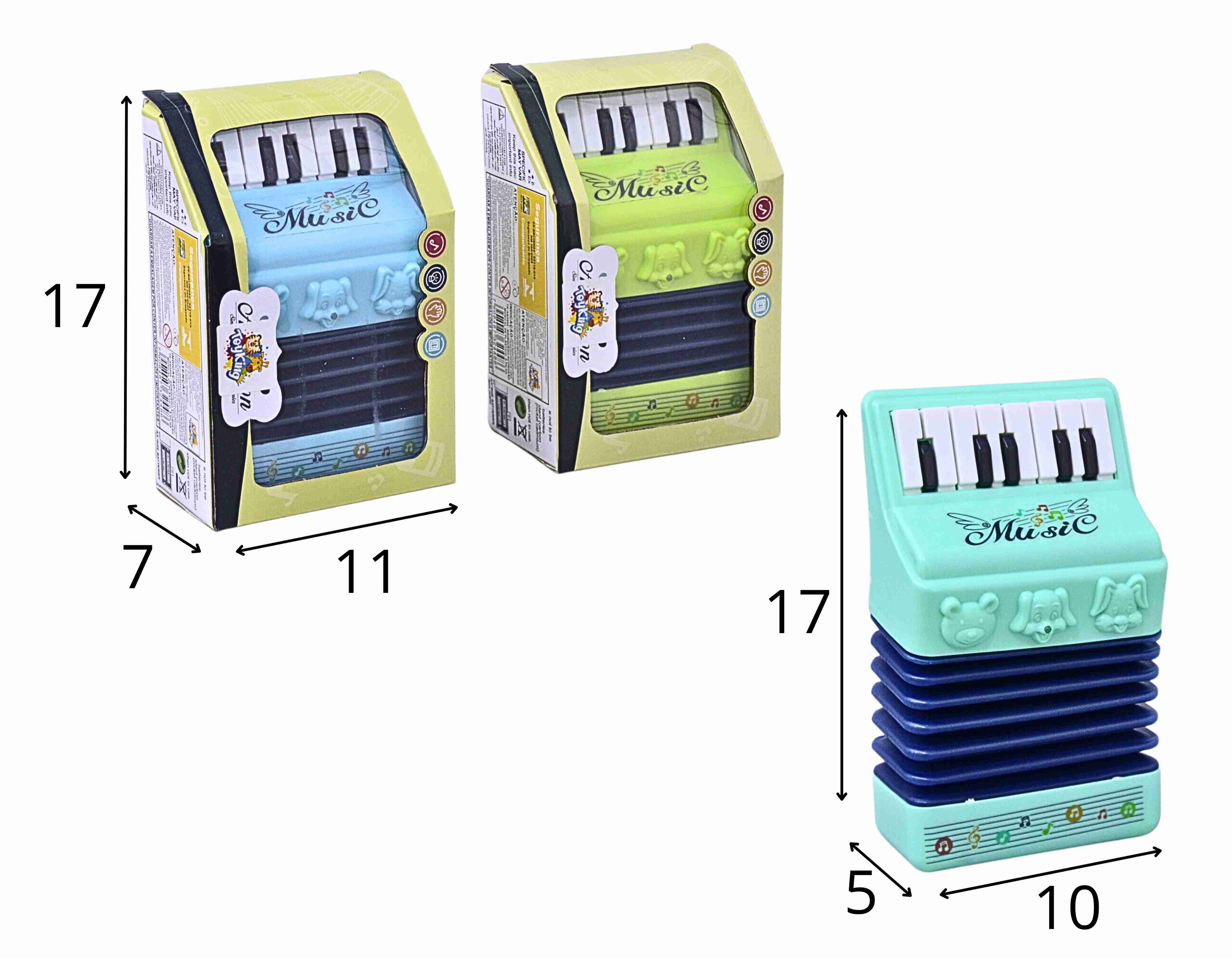 D - MINI ACORDEON MUSICAL COM SOM E ILUMINACAO