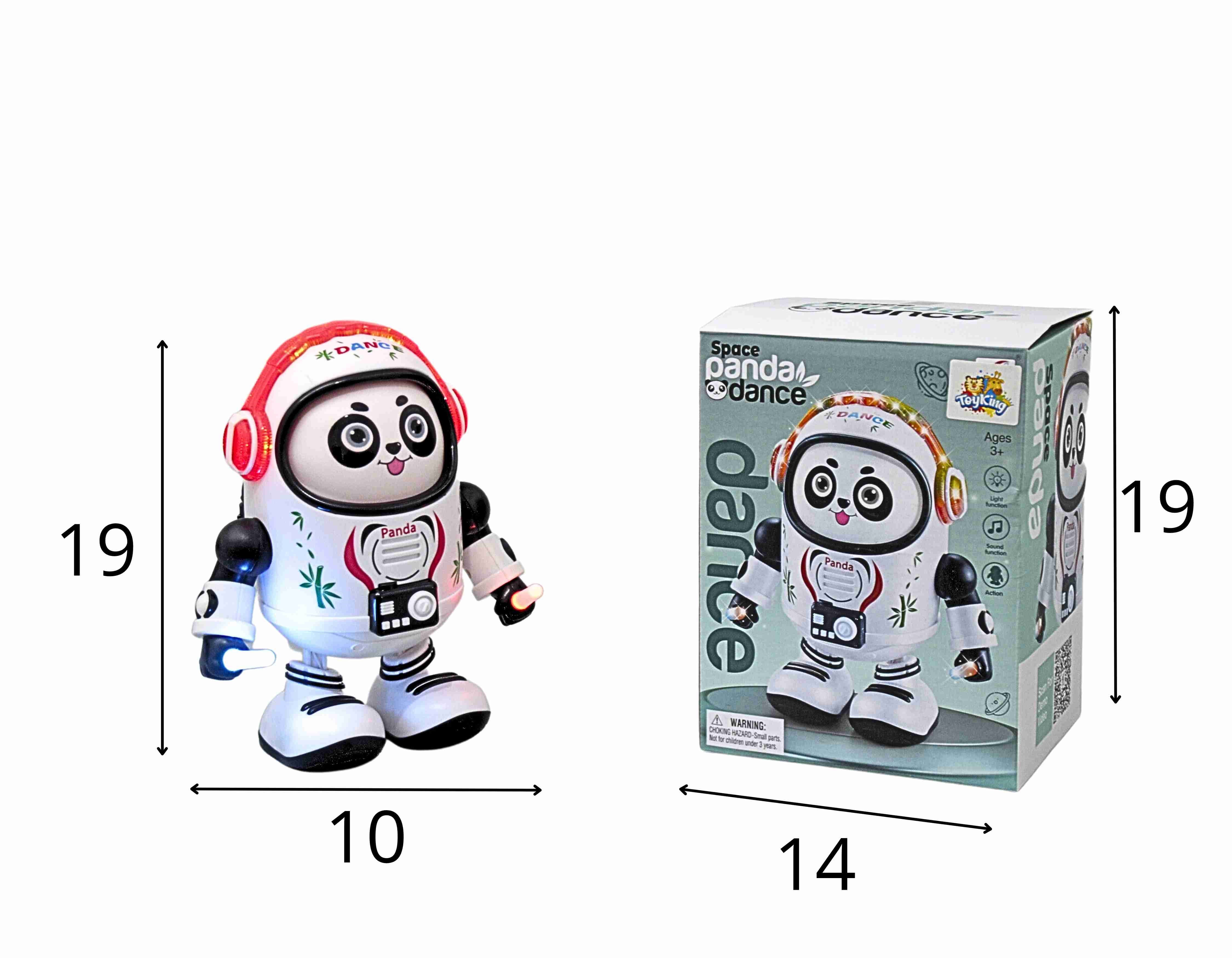 D - ROBÔ PANDA ESPACIAL Á PILHA QUE DANCA COM SOM E ILUMINAÇÃO