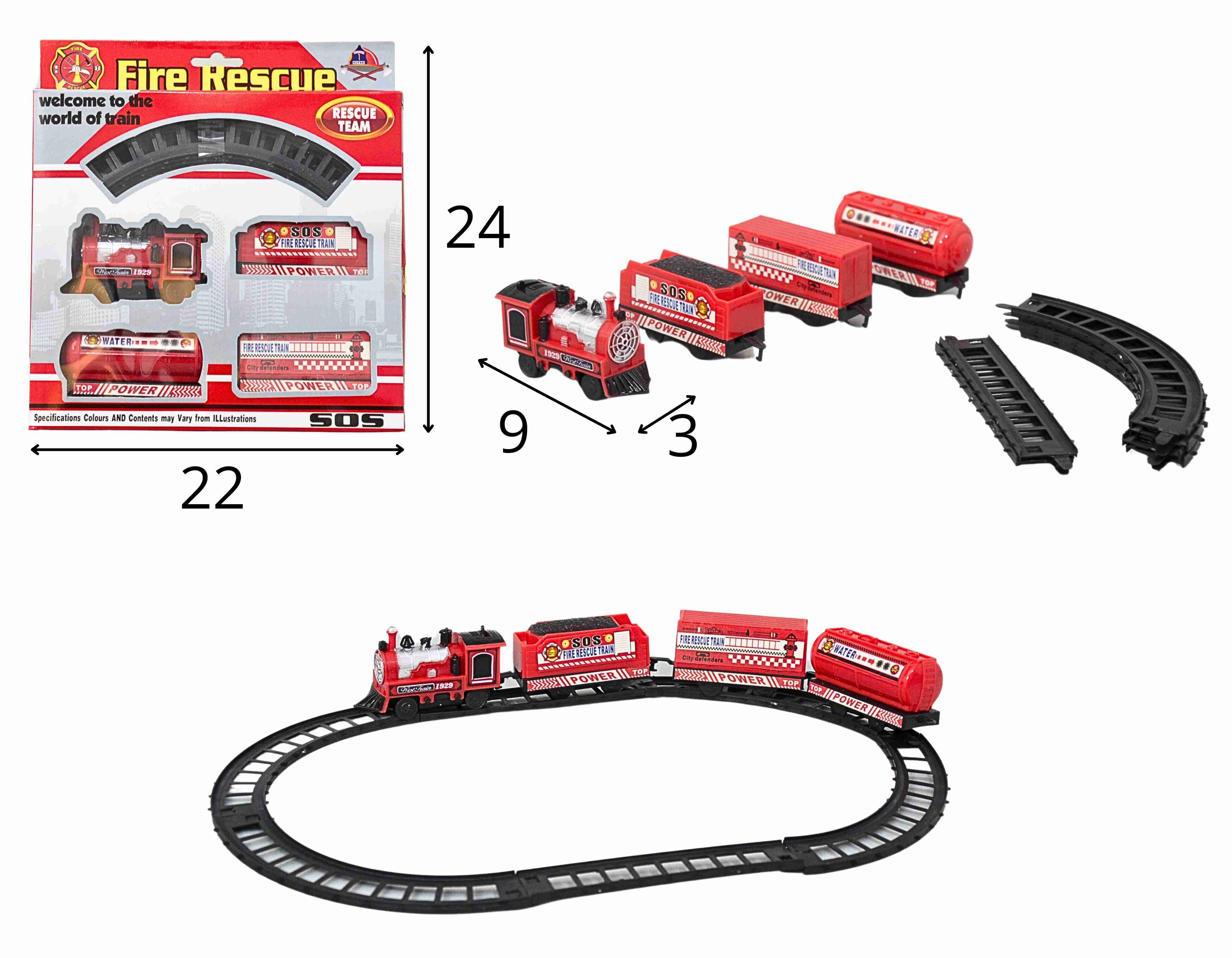 G - FERRORAMA FIRE RESCUE A PILHA COM 10 PECAS