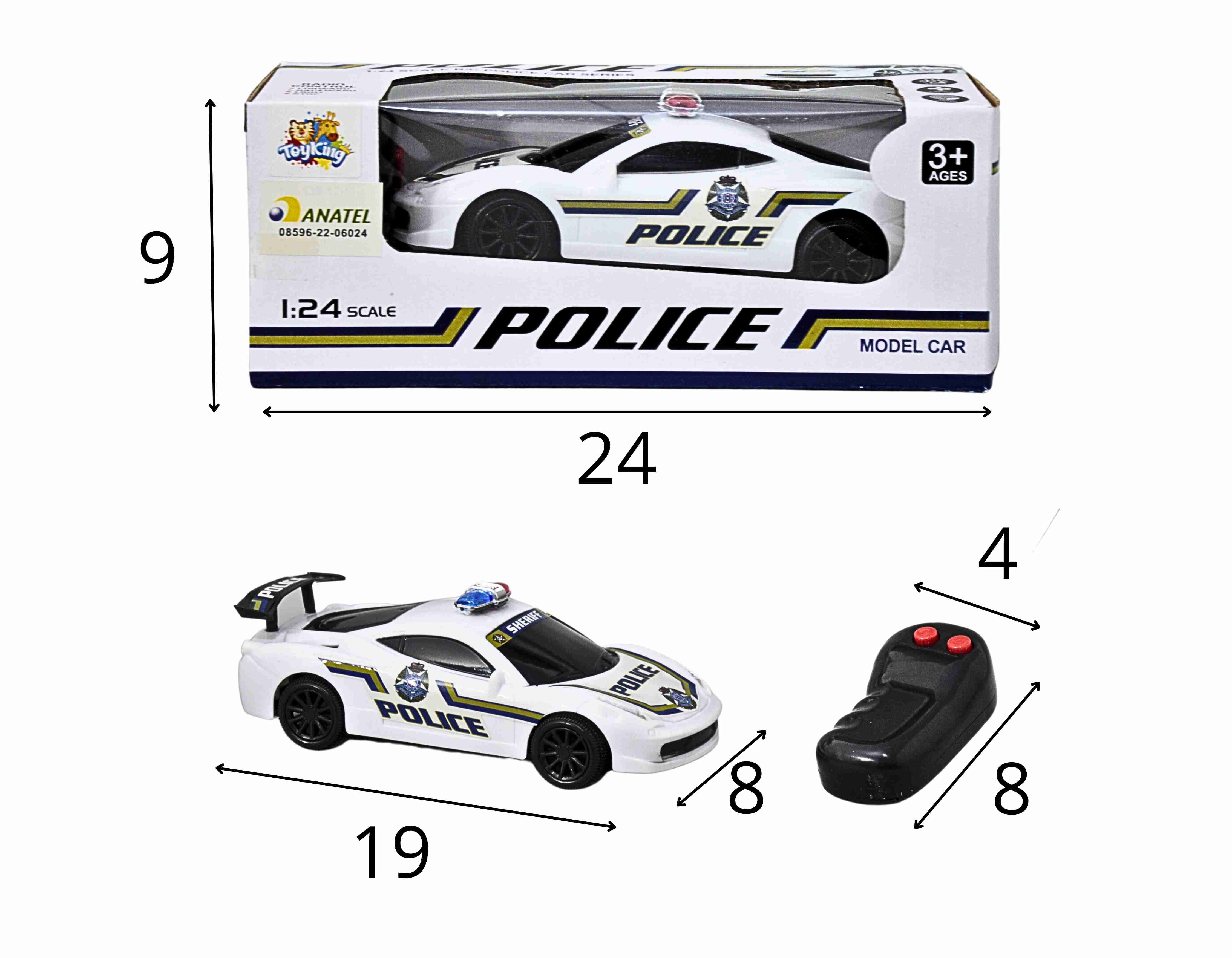 F - CARRO DE CONTROLE SIMPLES POLICE CAR COM ILUMINAÇÃO 