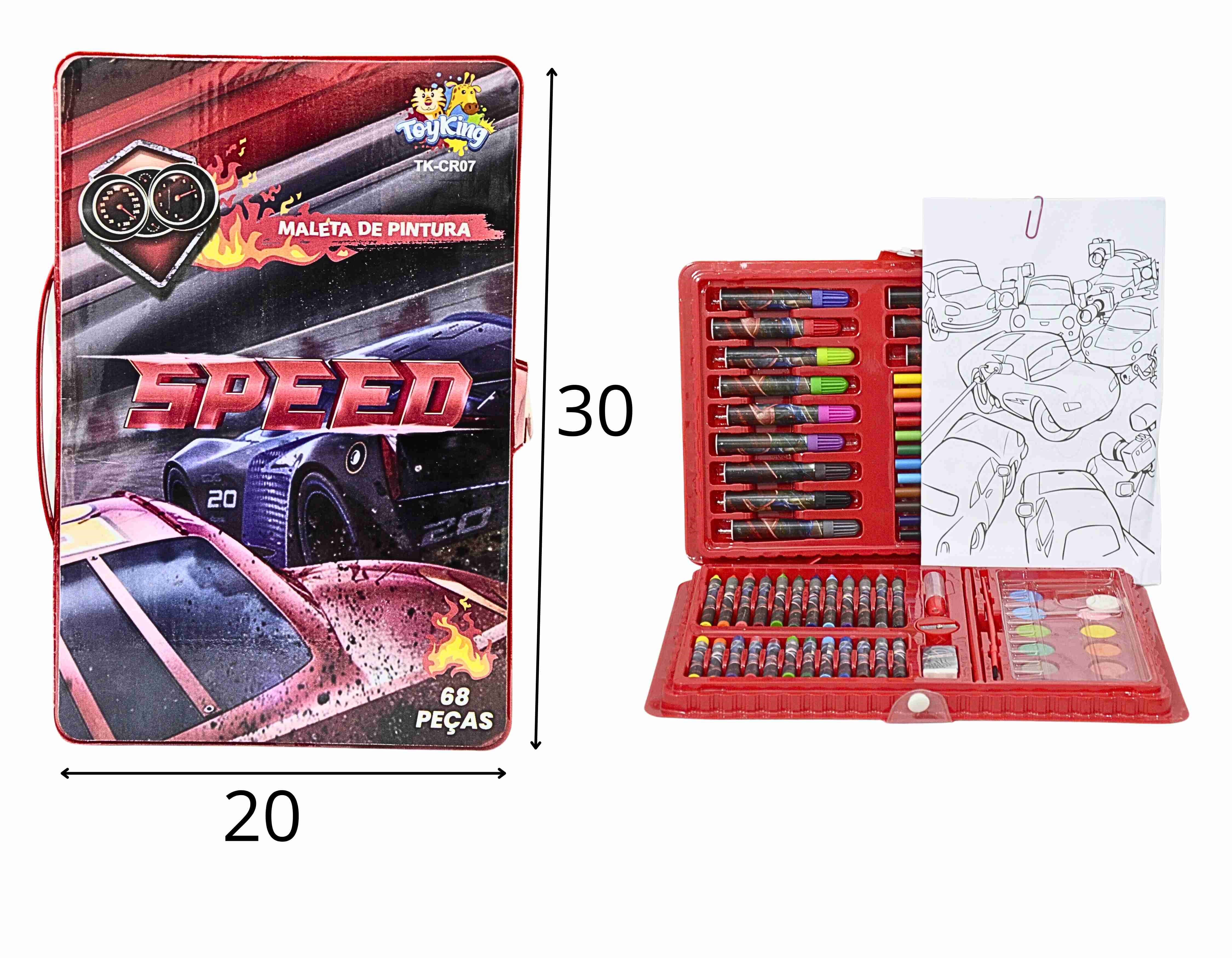 B - ESTOJO ESCOLAR SPEED COM 68 PEÇAS