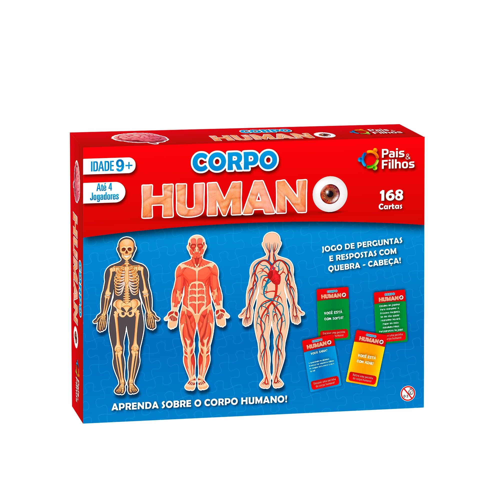 X - JOGO CORPO HUMANO C/ 168 CARTAS + 4 QUEBRA CABECAS