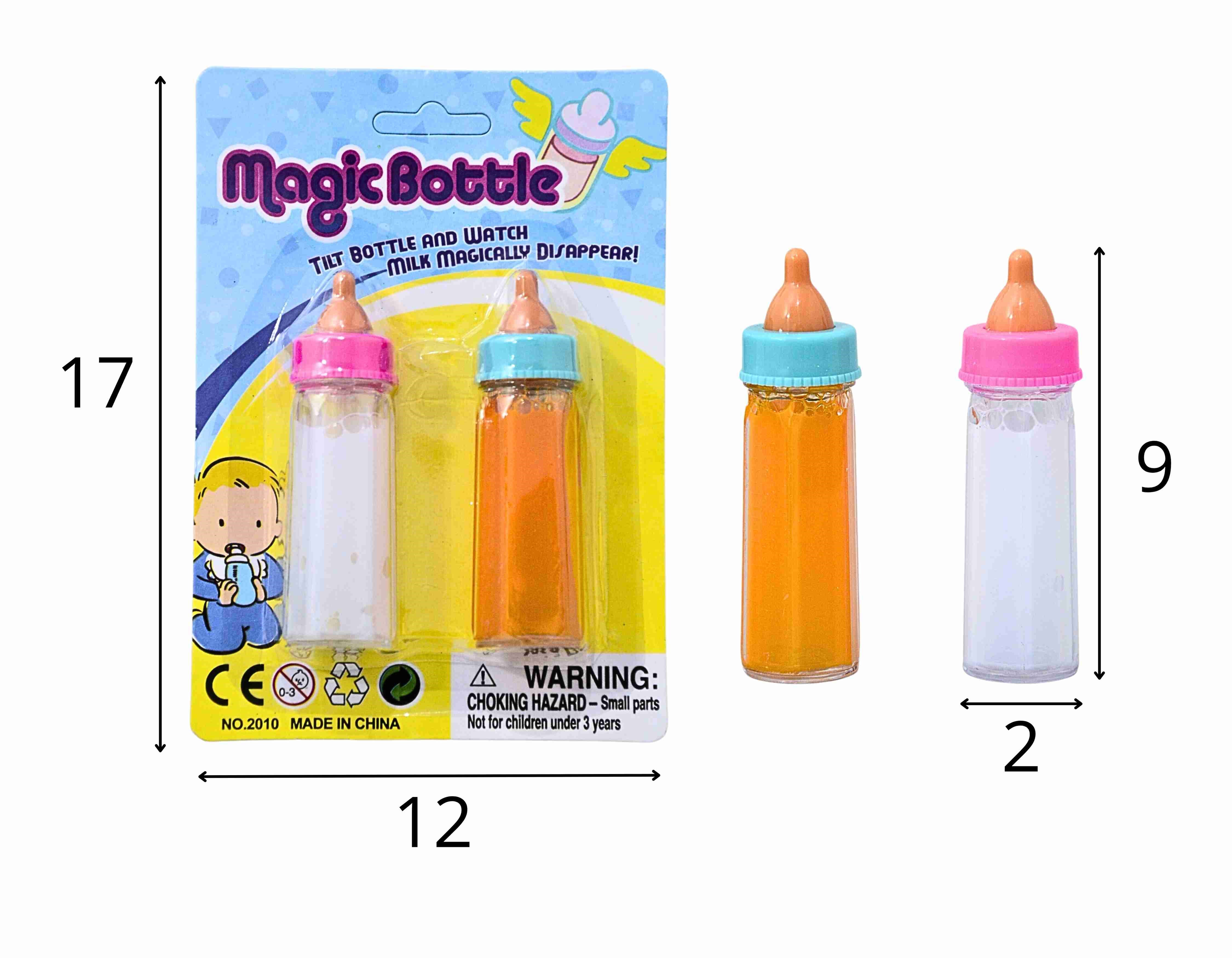 G - MAMADEIRA MÁGICA COM 2 PEÇAS, QUANDO DEITA A MAMADEIRA O LIQUIDO SOME 