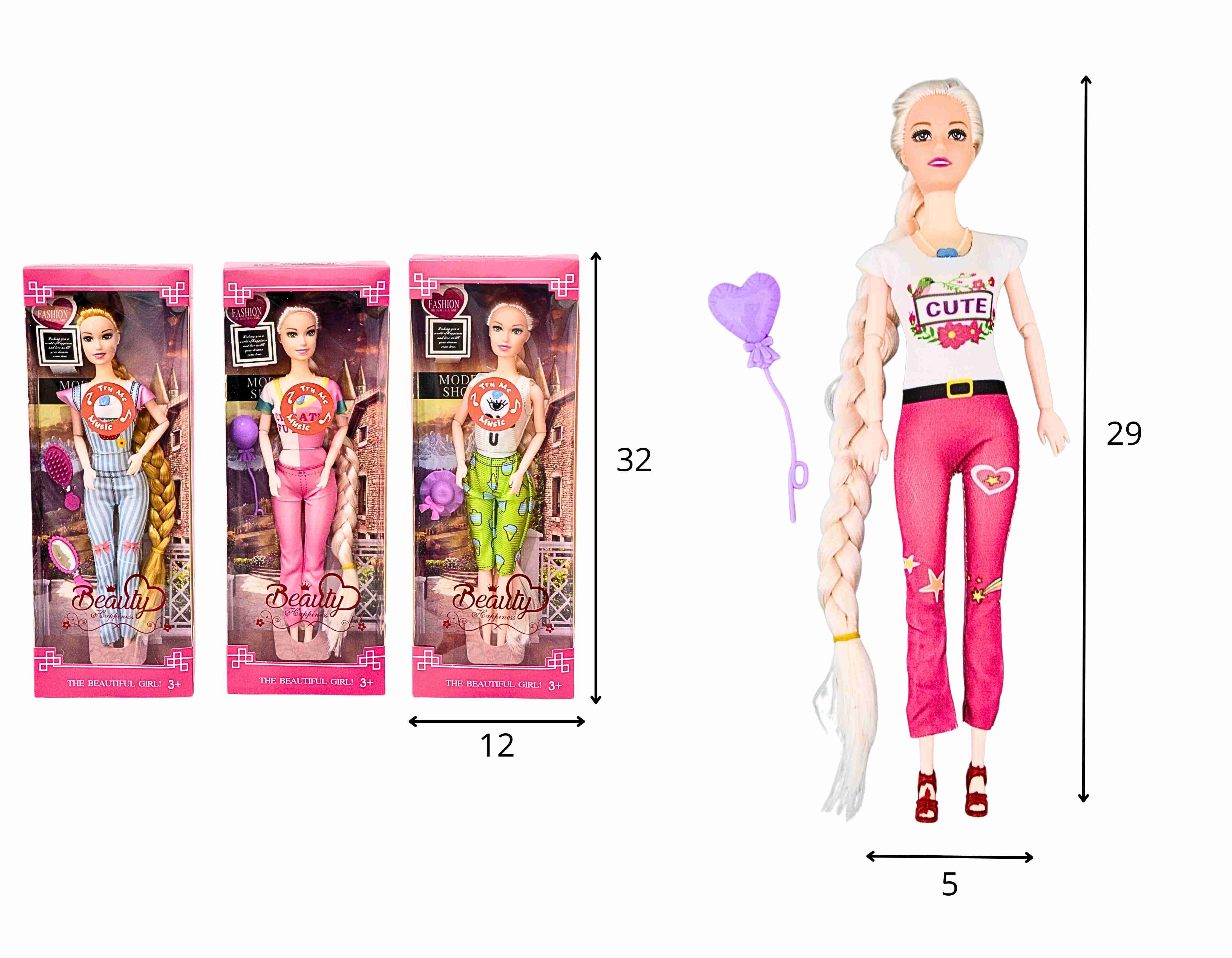 C - BONECA BEAUTY HAPPINESS ARTICULADA COM SOM E ACESSÓRIO
