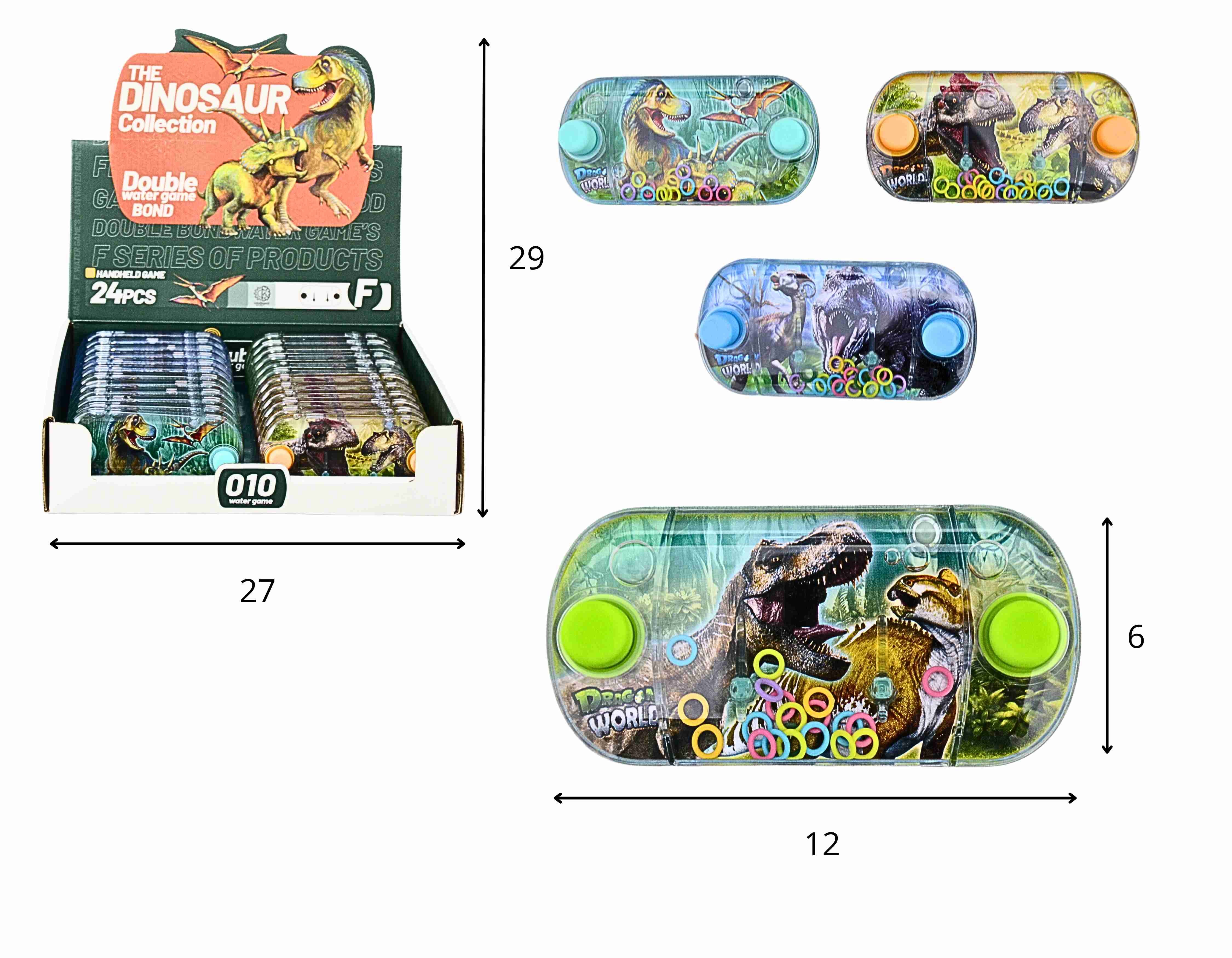 B - AQUAPLAY DINOSSAUROS INFANTIS COM MODELOS VARIADOS NO DISPLAY COM 24 PEÇAS 