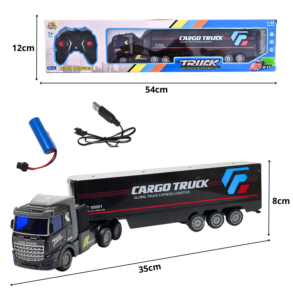 F - CAMINHÃO BAU DE CONTROLE REMOTO TOTAL. (BATERIA RECARREGAVEL)