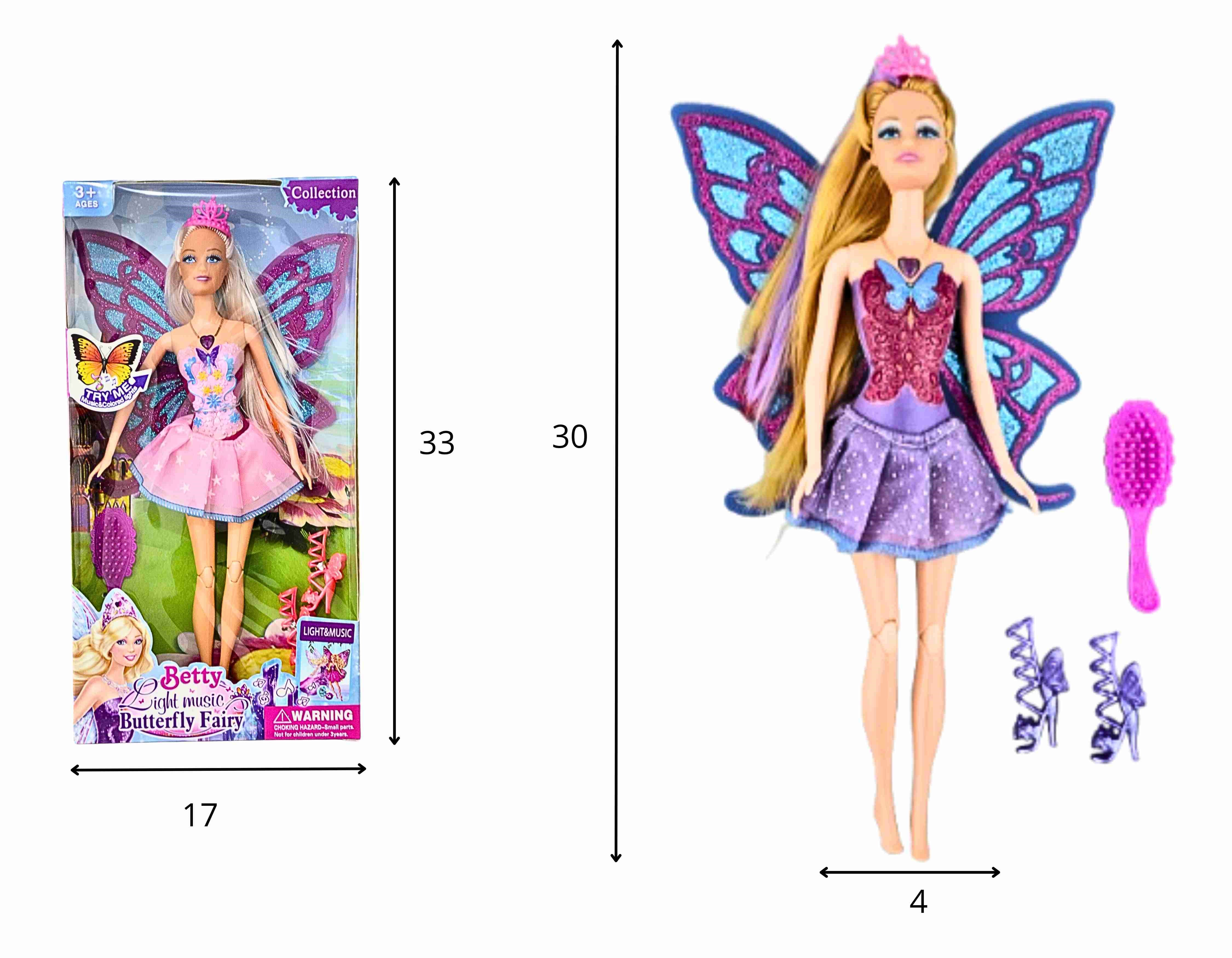 C - BONECA CLUBE DAS WINX COM ASAS, SOM, ILUMINAÇÃO E ACESSÓRIO