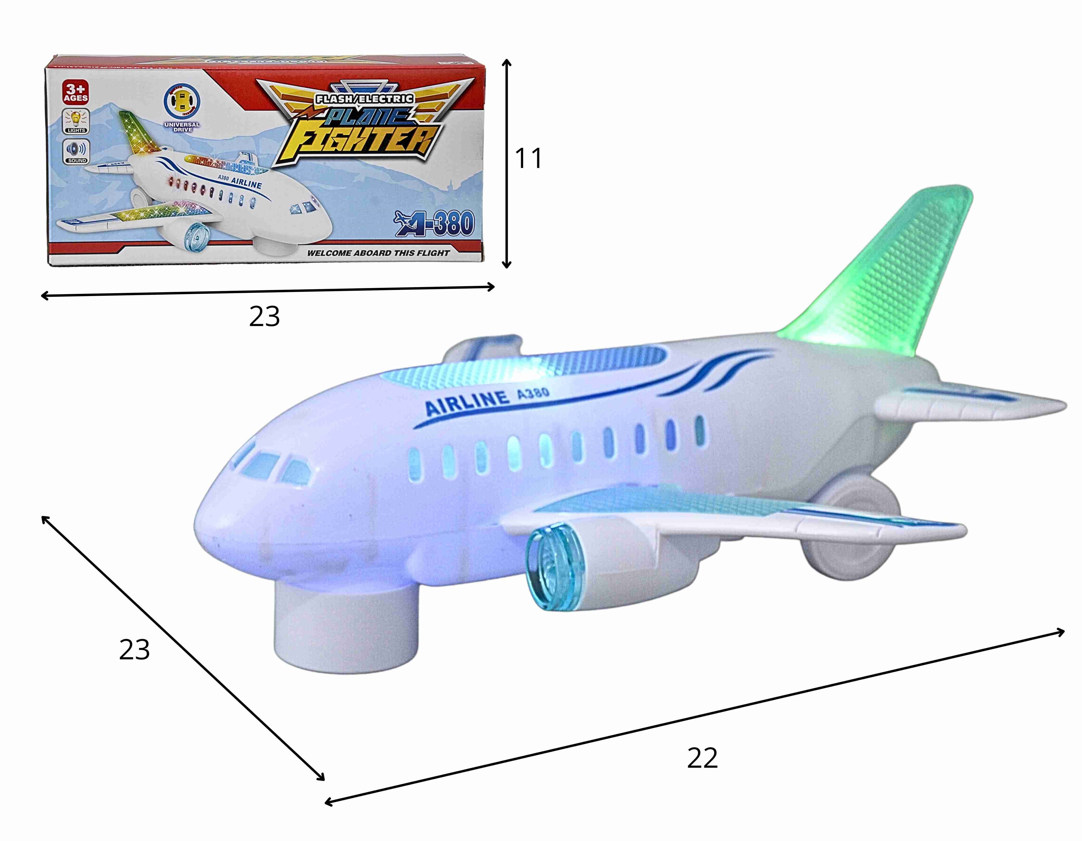 D - AVIÃO A PILHA BATE E VOLTA COM SOM E ILUMINAÇÃO 