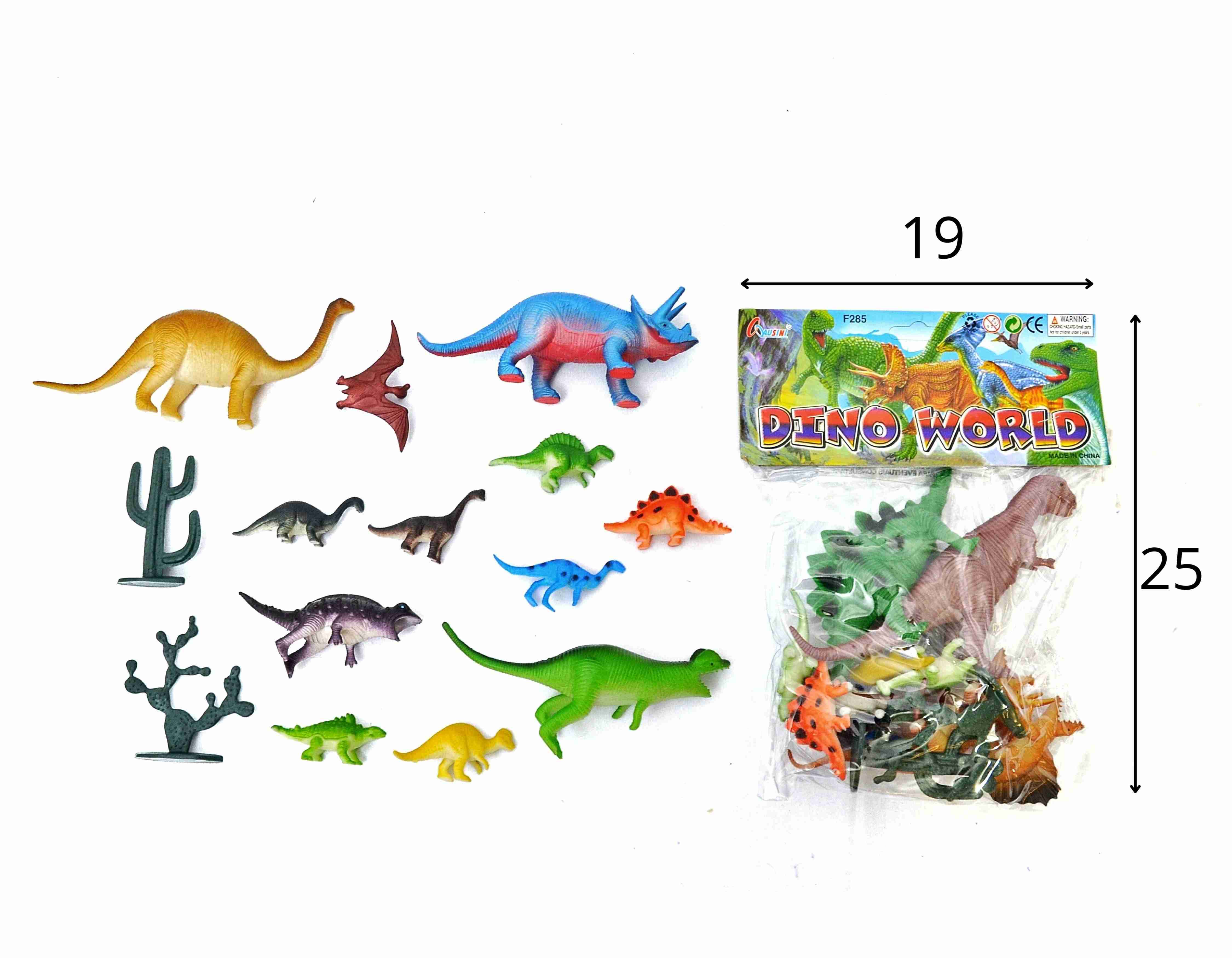 A - KIT ANIMAIS DINOSSAUROS MÉDIO PVC NA SOLAPA (PRODUTO EMBORRACHADO)