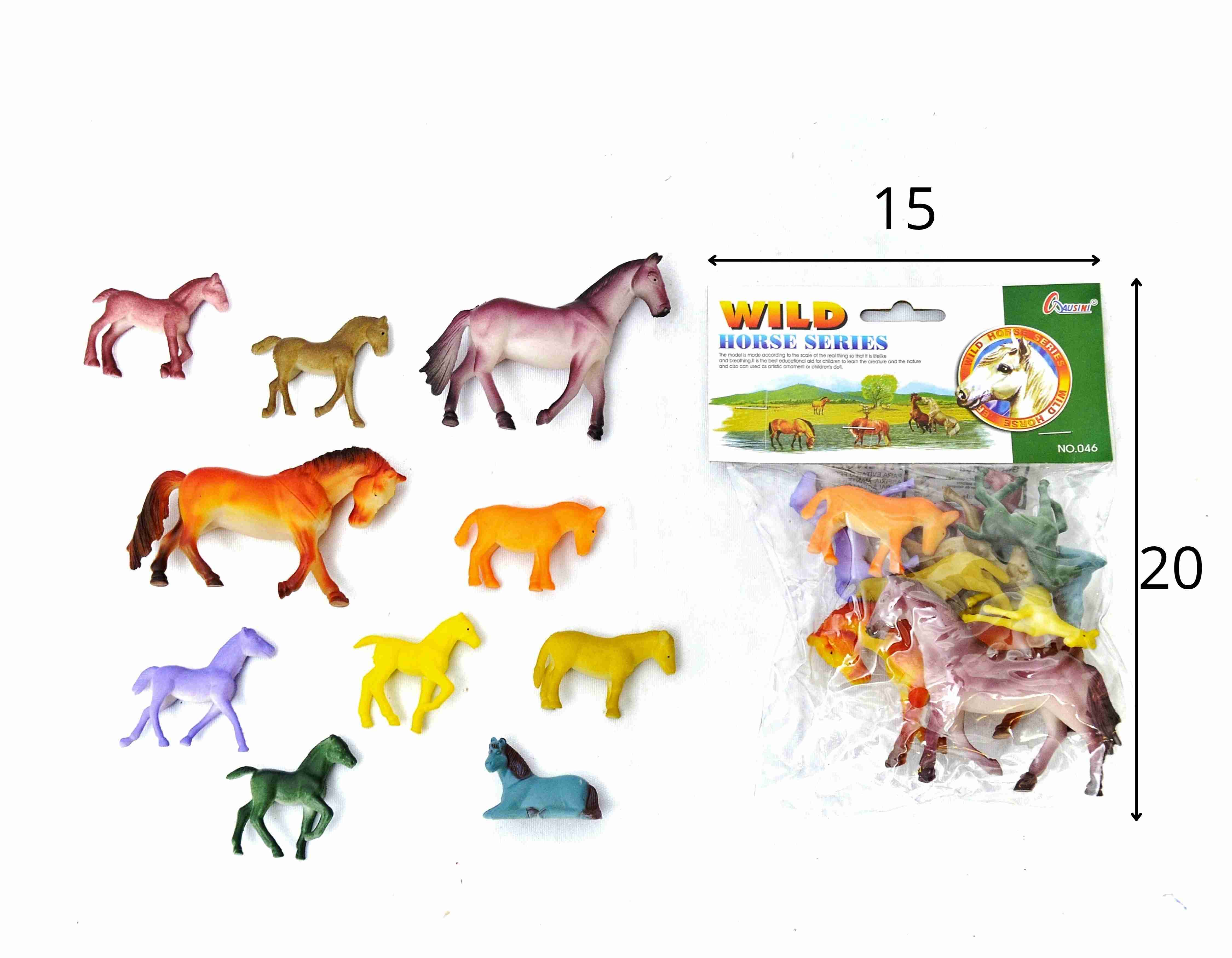 A - KIT ANIMAIS CAVALOS PEQUENO (PVC) NA SOLAPA  (PRODUTO EMBORRACHADO)