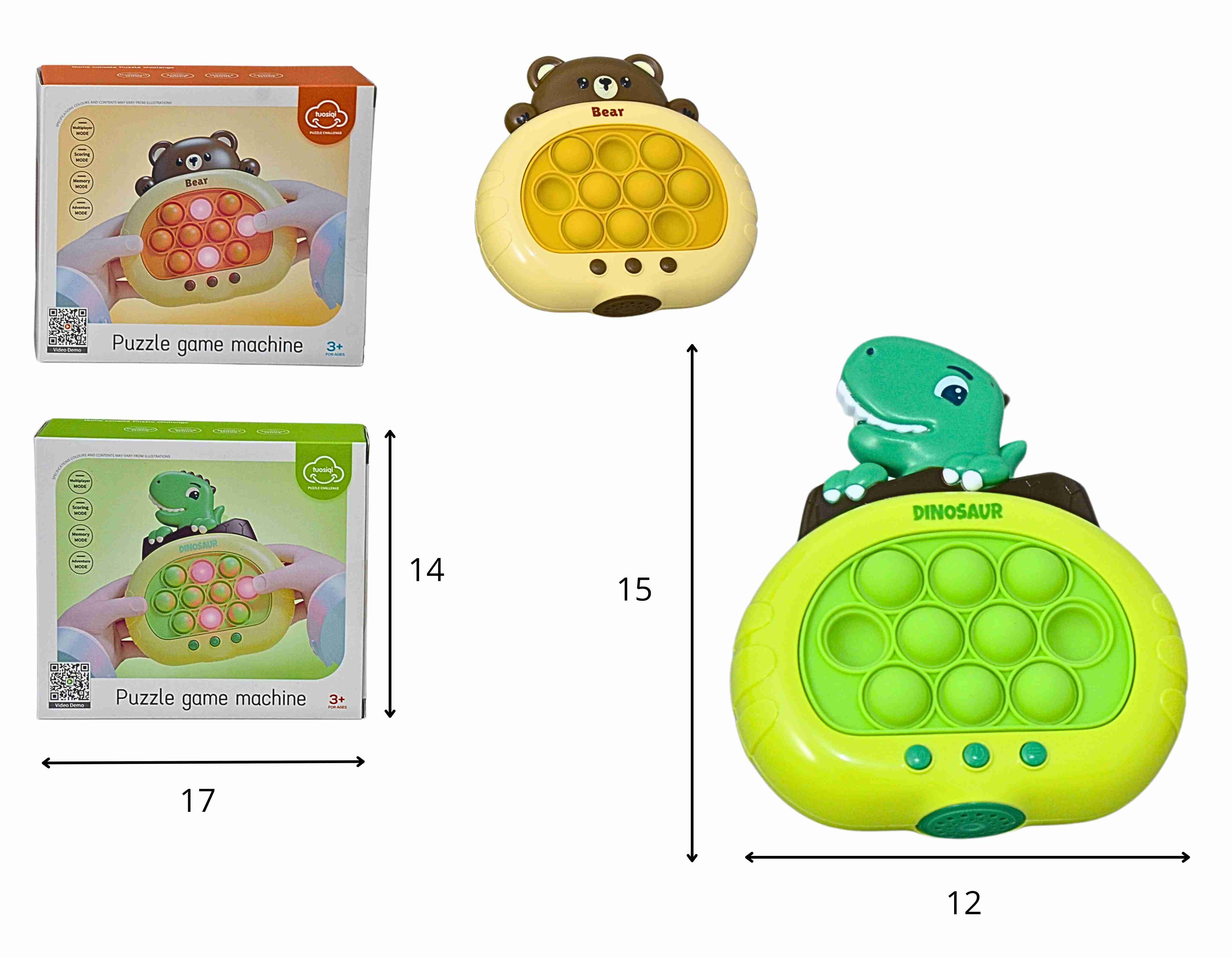 A - POP IT ELETRONICO DINOSSAURO E URSO A PILHA