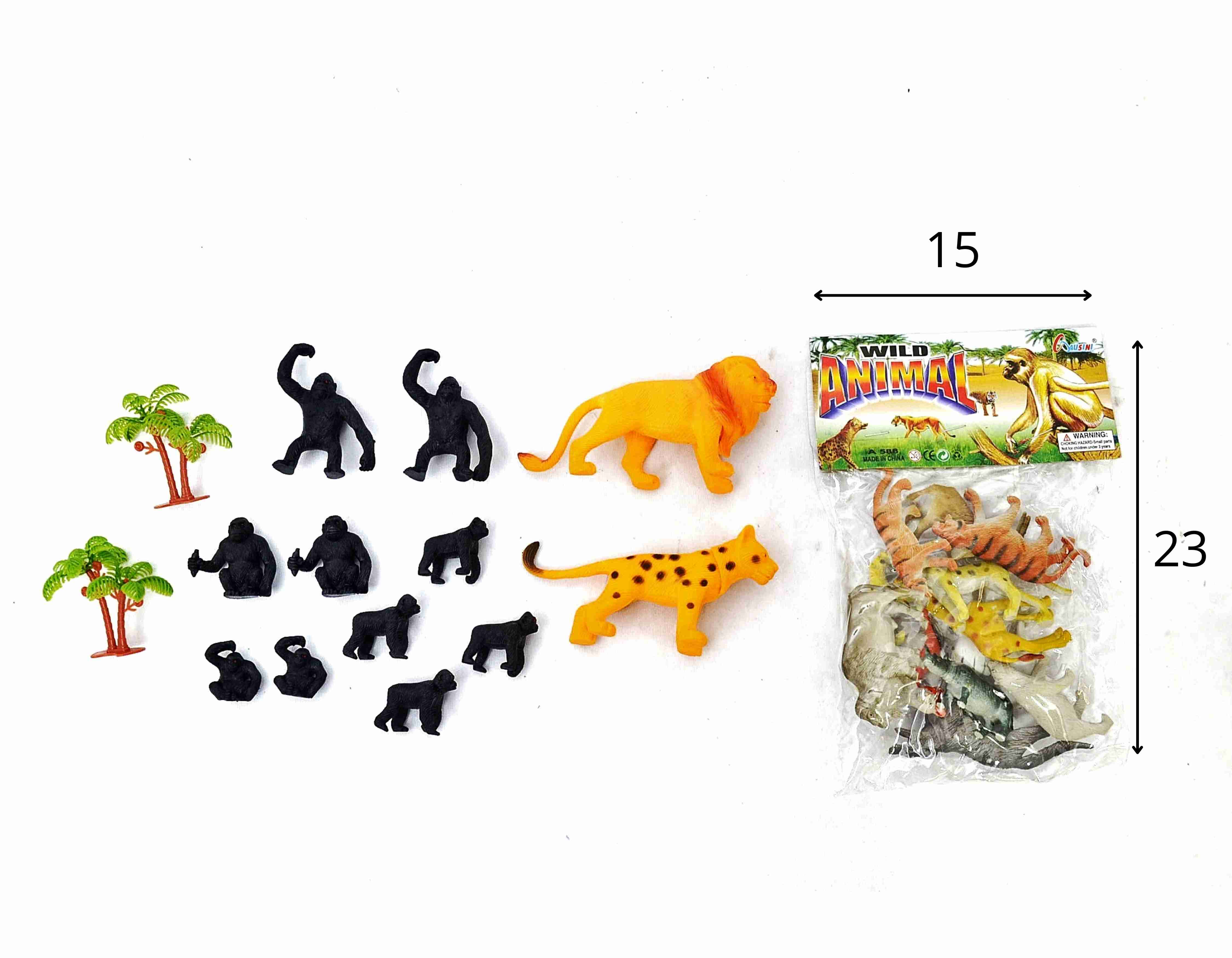 A - KIT ANIMAIS SELVAGENS PEQUENO (PVC) NA SOLAPA (PRODUTO EMBORRACHADO)