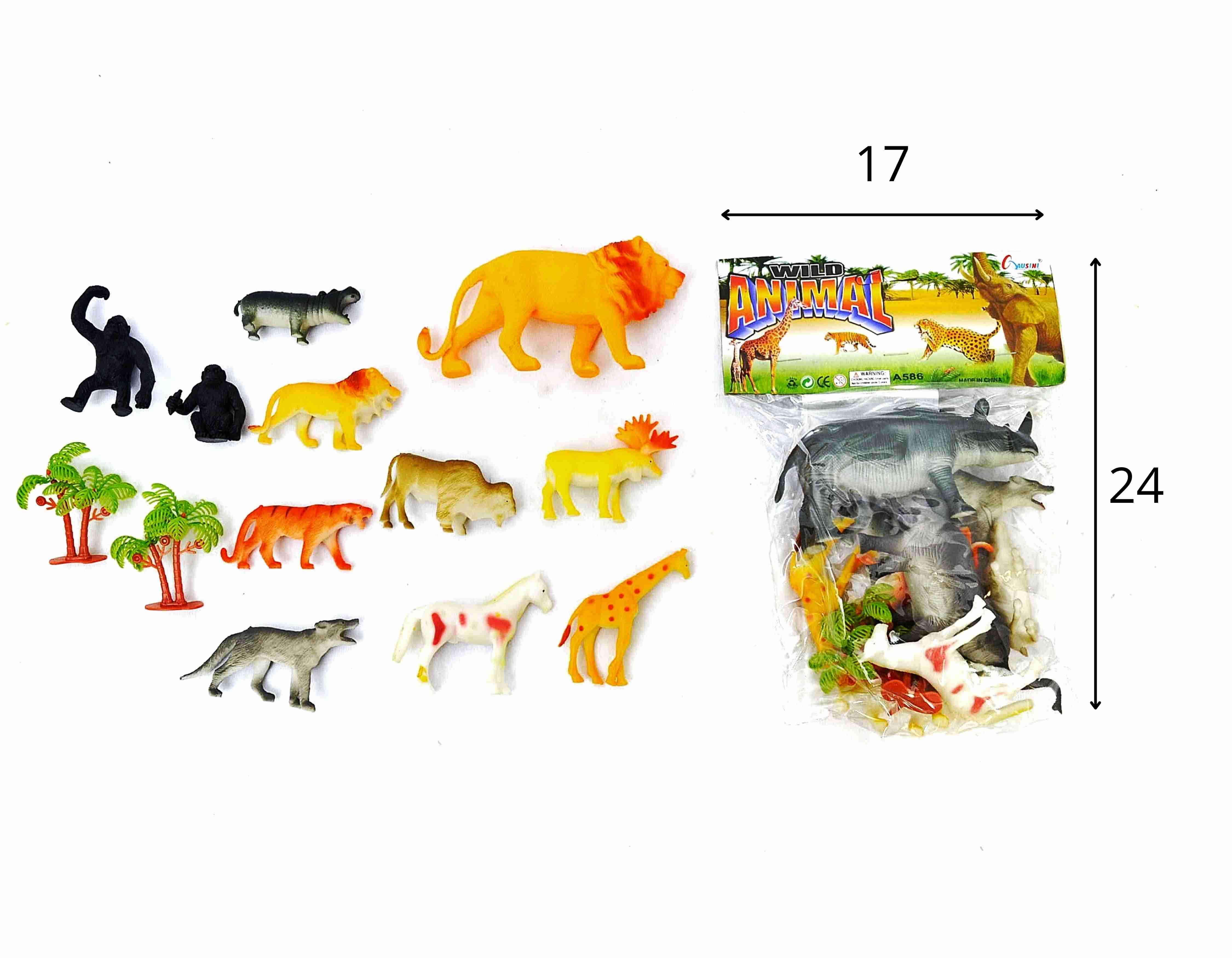 A - KIT ANIMAIS SELVAGENS MEDIO (PVC) NA SOLAPA (PRODUTO EMBORRACHADO)