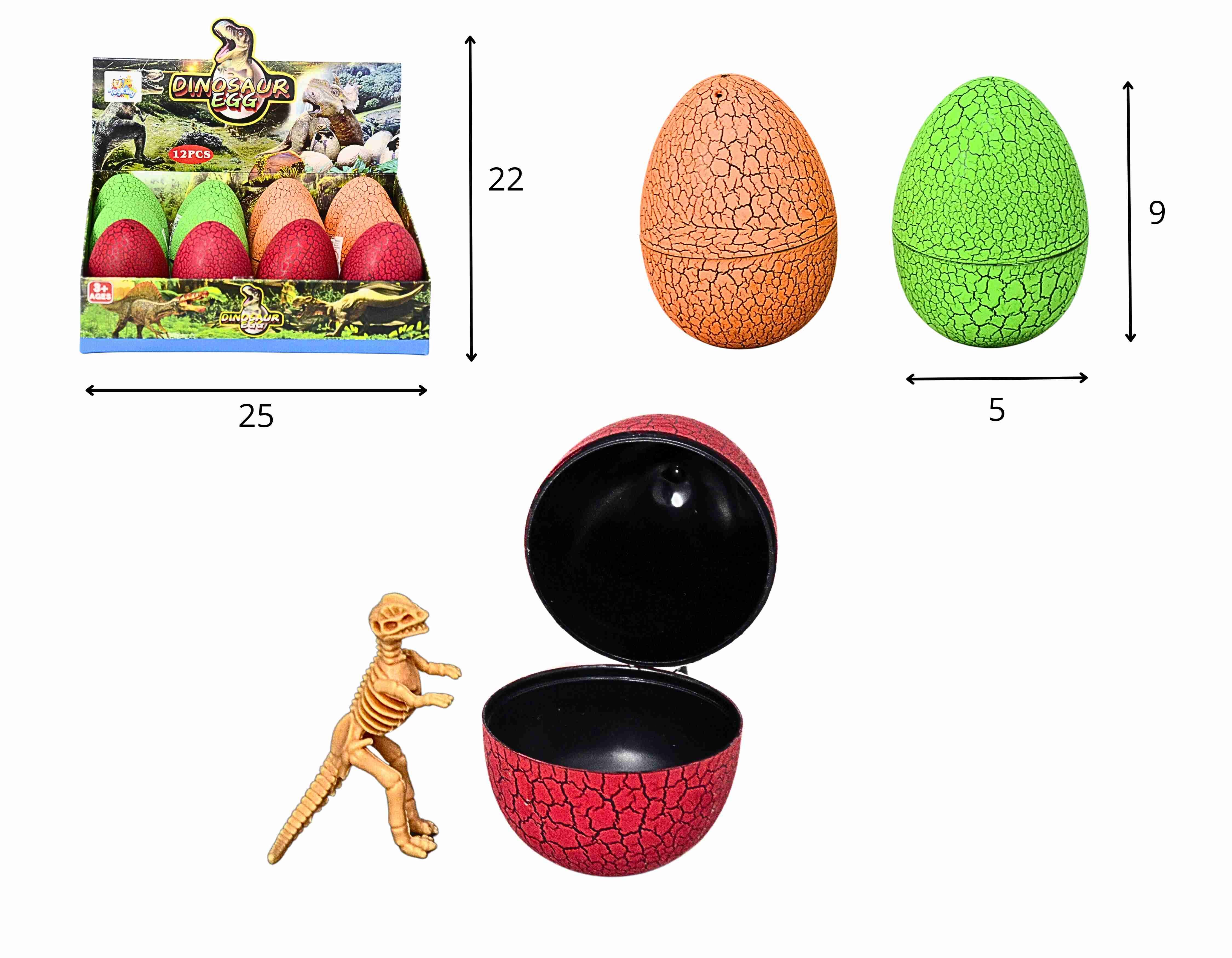 A - OVO COM DINOSSAURO SURPRESA NO DISPLAY COM 12 PCS