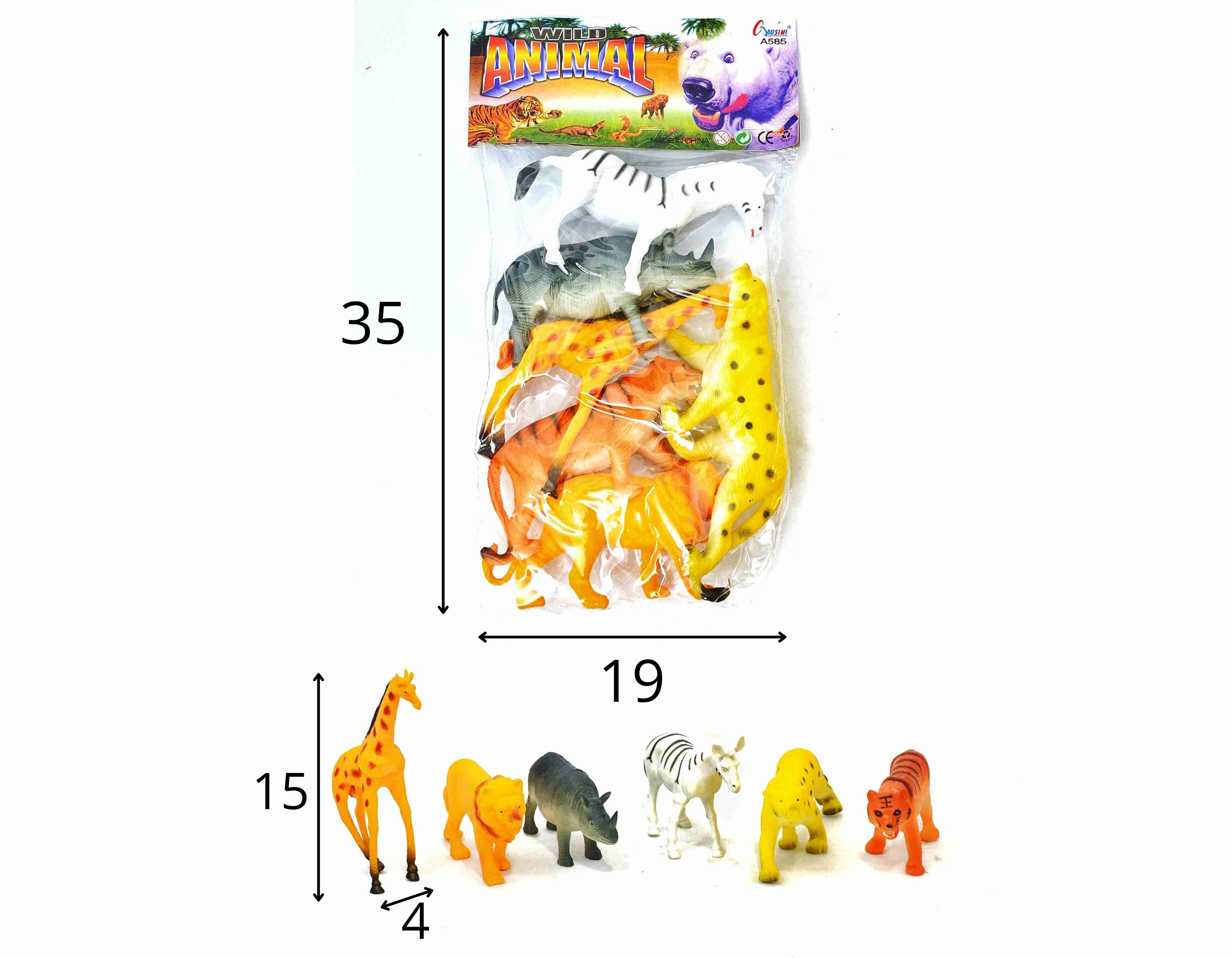 A - KIT ANIMAIS SELVAGENS GRANDE (PVC) NA SOLAPA (PRODUTO EMBORRACHADO)