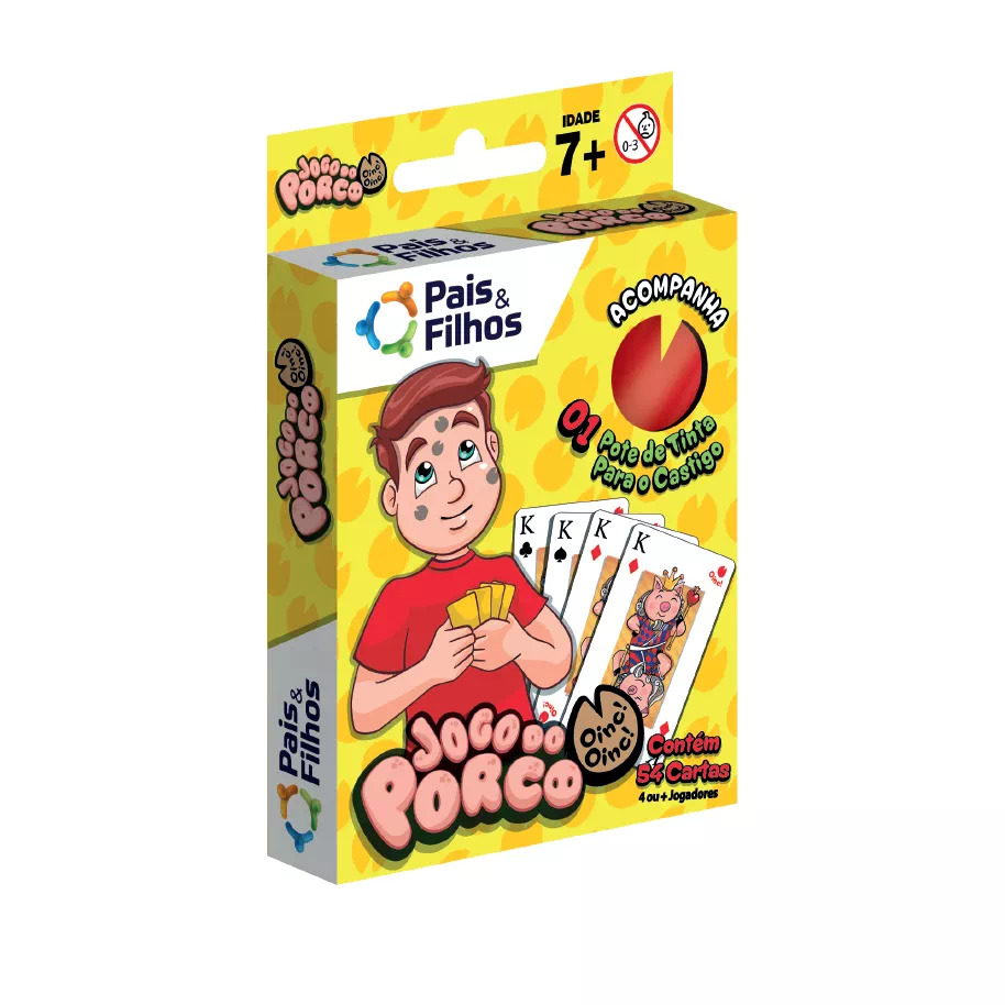 X - JOGO DO PORCO COM 54 CARTAS E 1 POTE DE TINTA