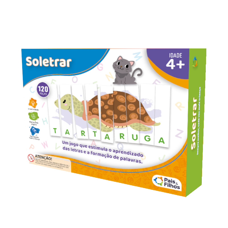 X - JOGO BRINCAR DE APRENDER SOLETRAR COM 120 PECAS