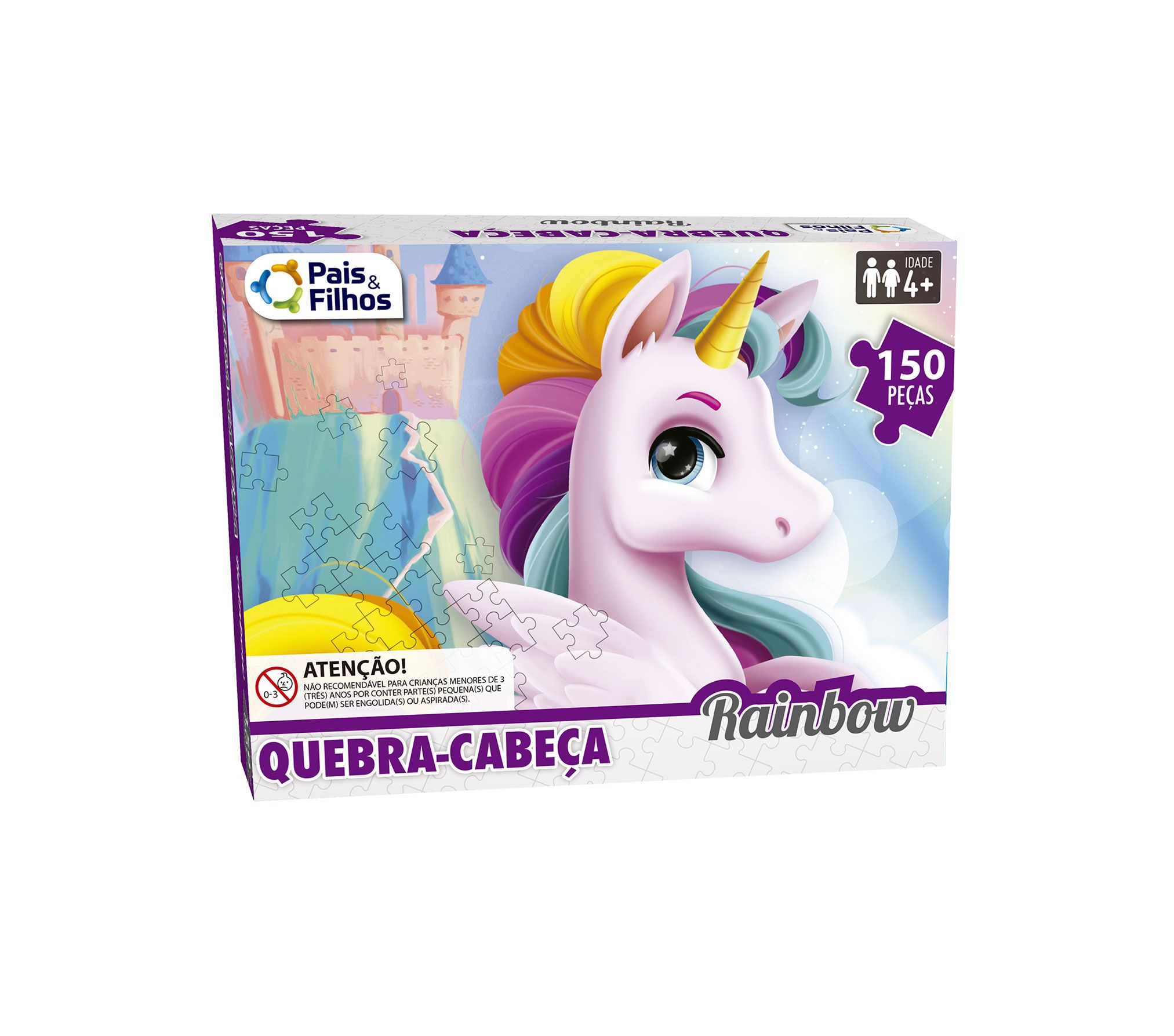 X - QUEBRA CABEÇA UNICÓRNIO COM 150 PEÇAS
